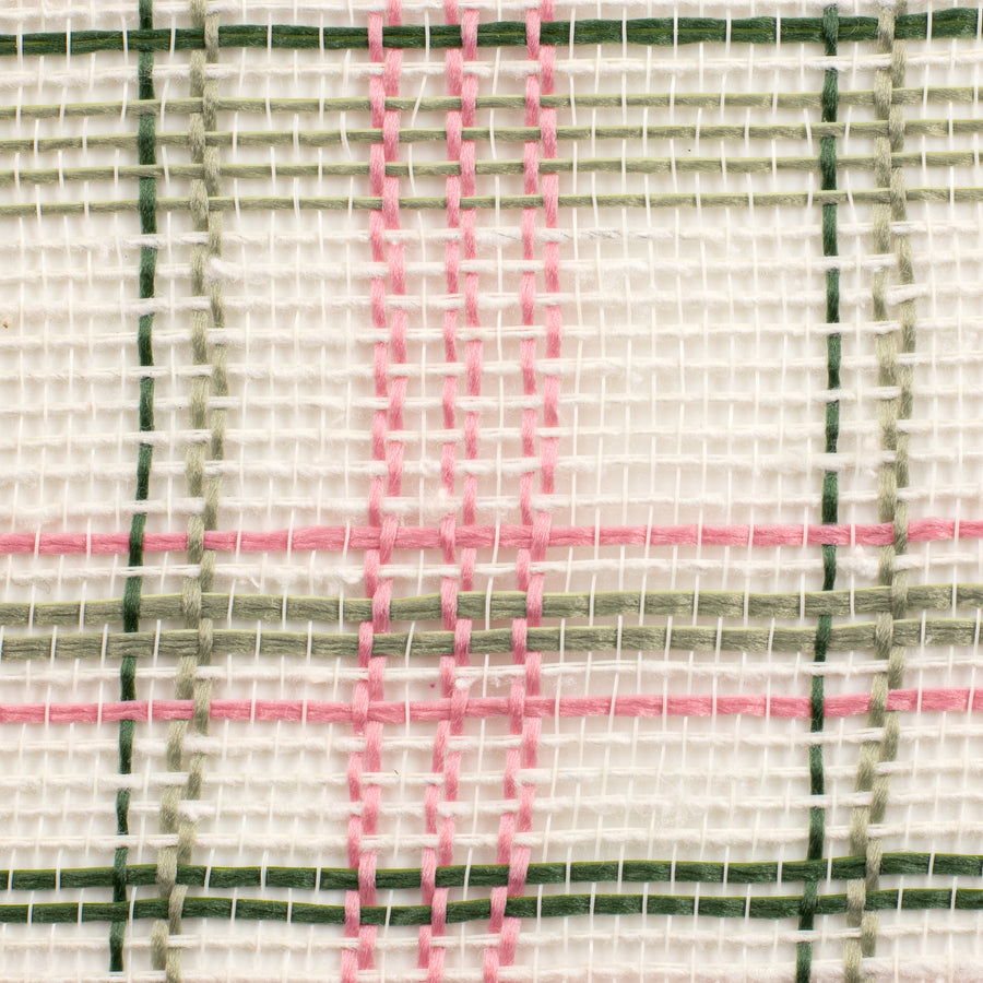 10" Fabric Plaid Mesh: Pink, Green & Cream