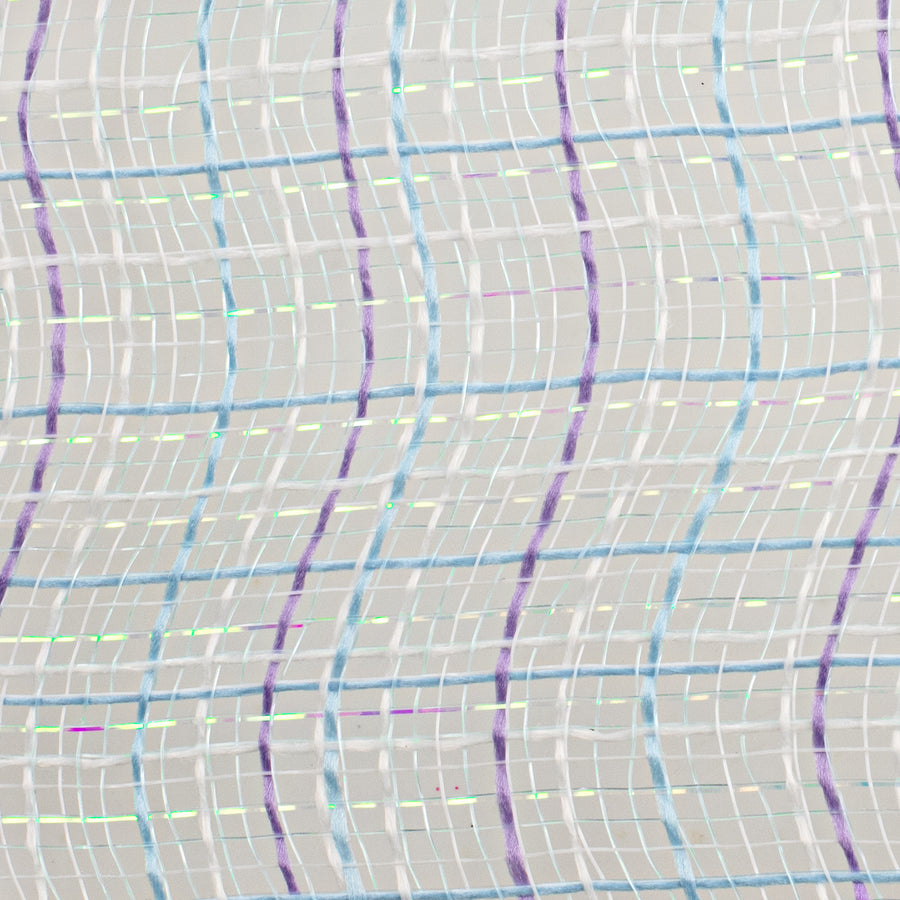 10" Iridescent Fabric Tweed Mesh: Light Blue & Lavender