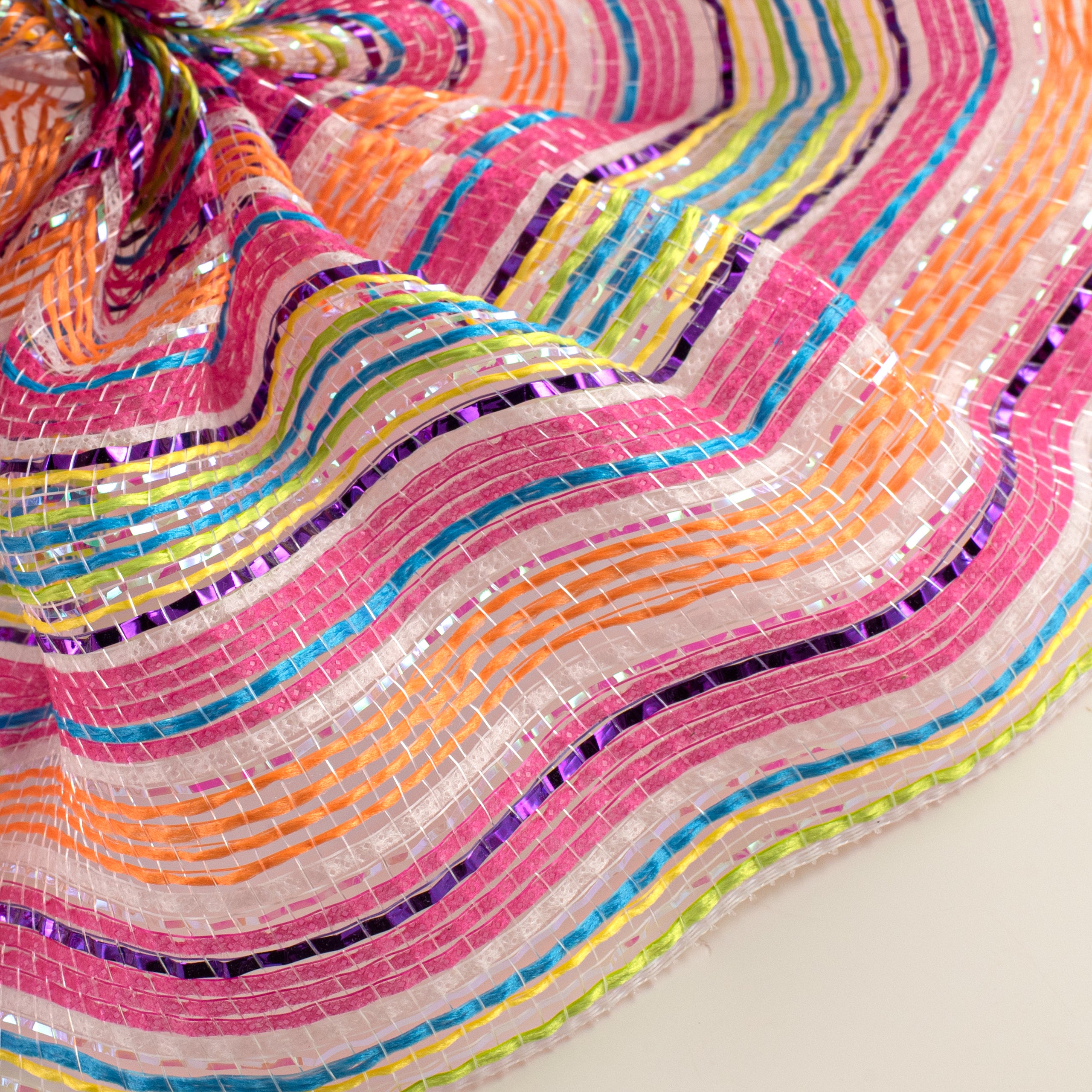 10" Striation Stripes Fabric & Breeze Mesh: Bright Spring Iridescent
