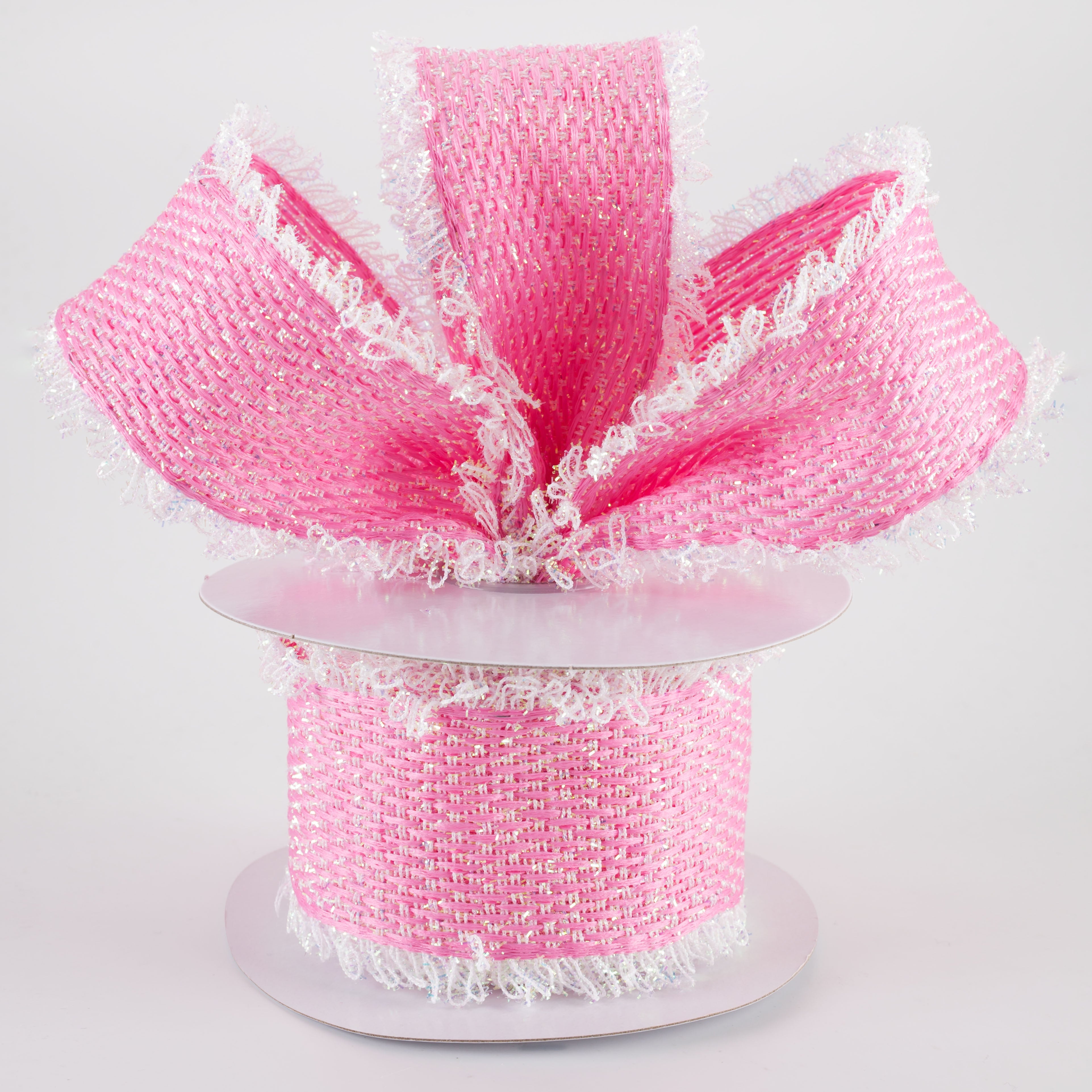2.5" Loopy Edge Ribbon: Pink Iridescent (5 Yards)