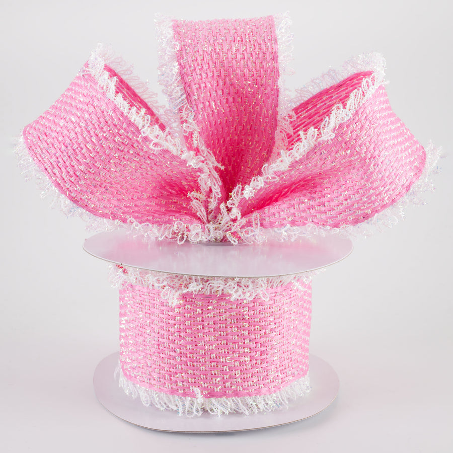 2.5" Loopy Edge Ribbon: Pink Iridescent (5 Yards)