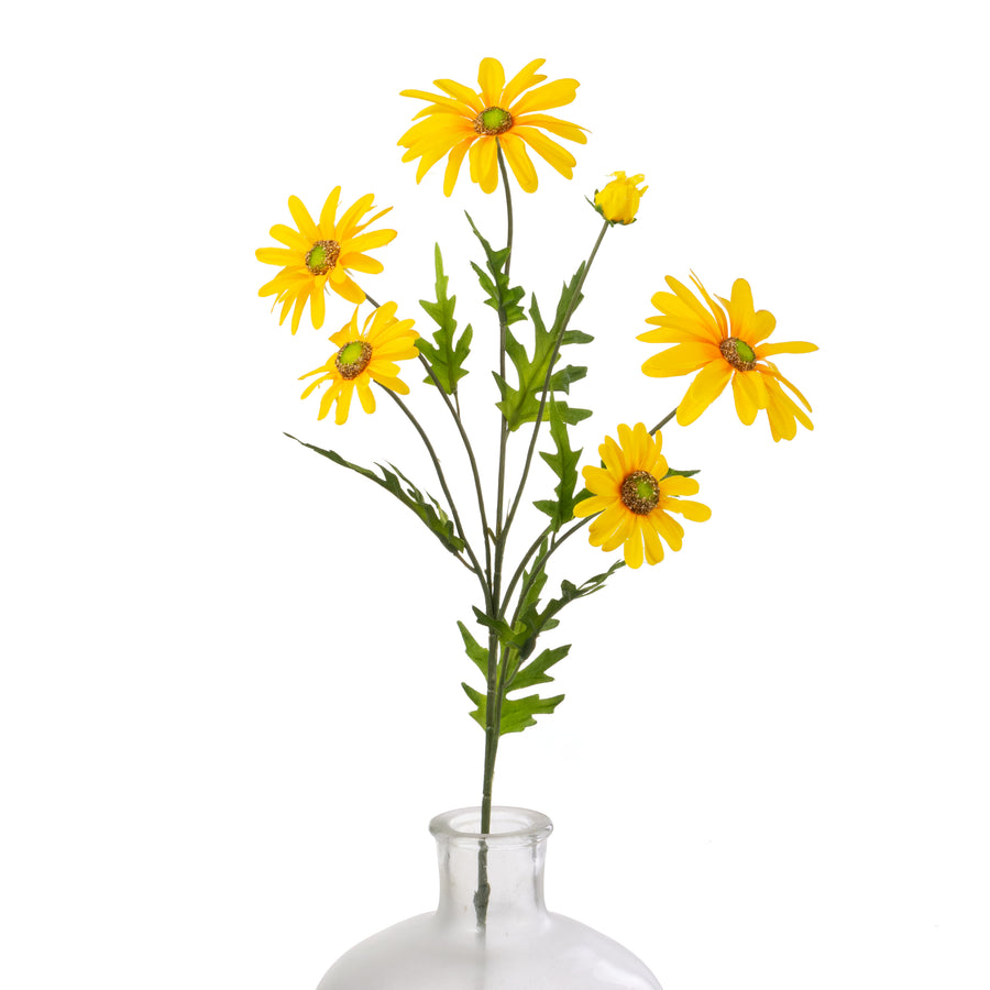 25" Daisy & Buds Spray x5: Yellow