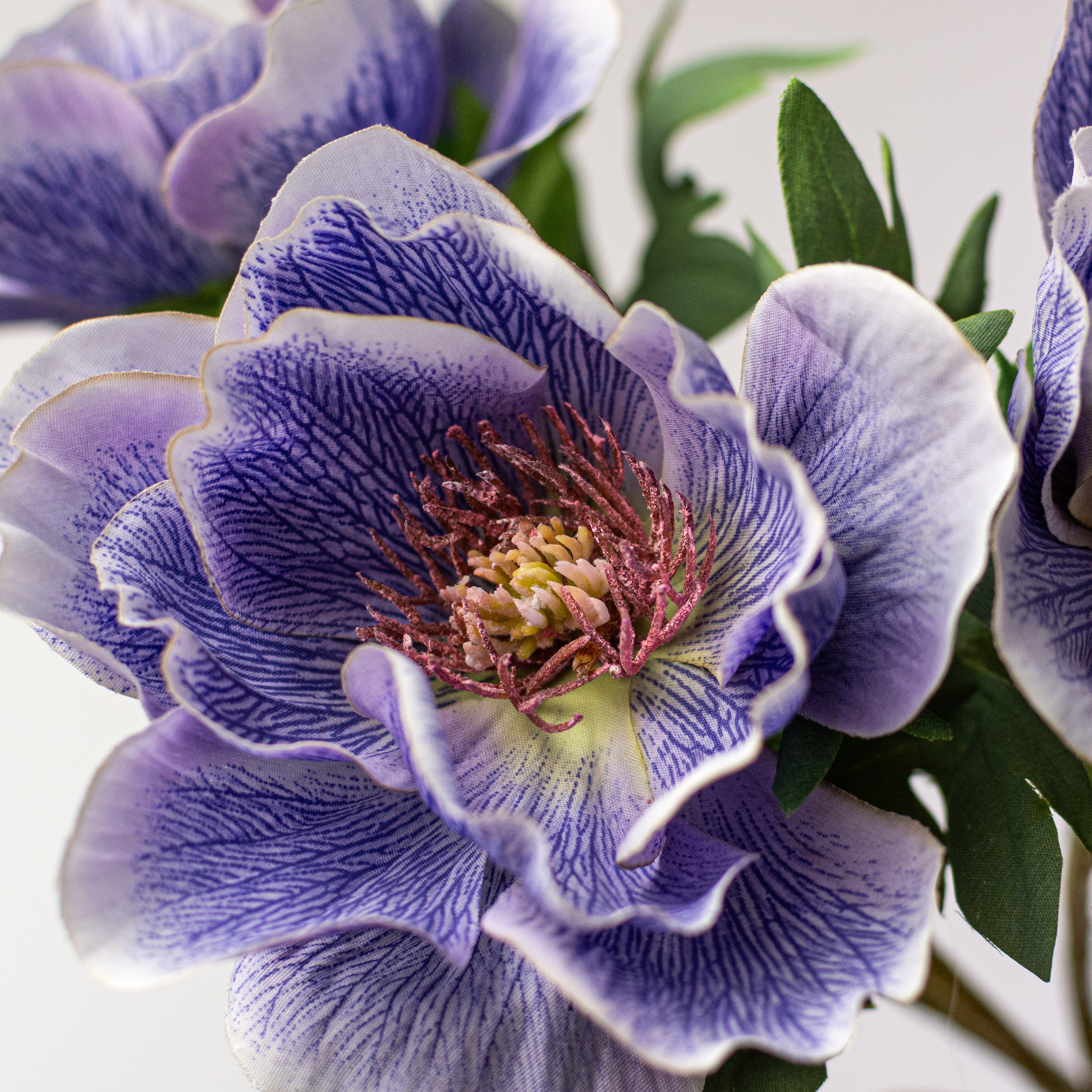 17" Anemone Flower Bundle: Lavender Purple (3)