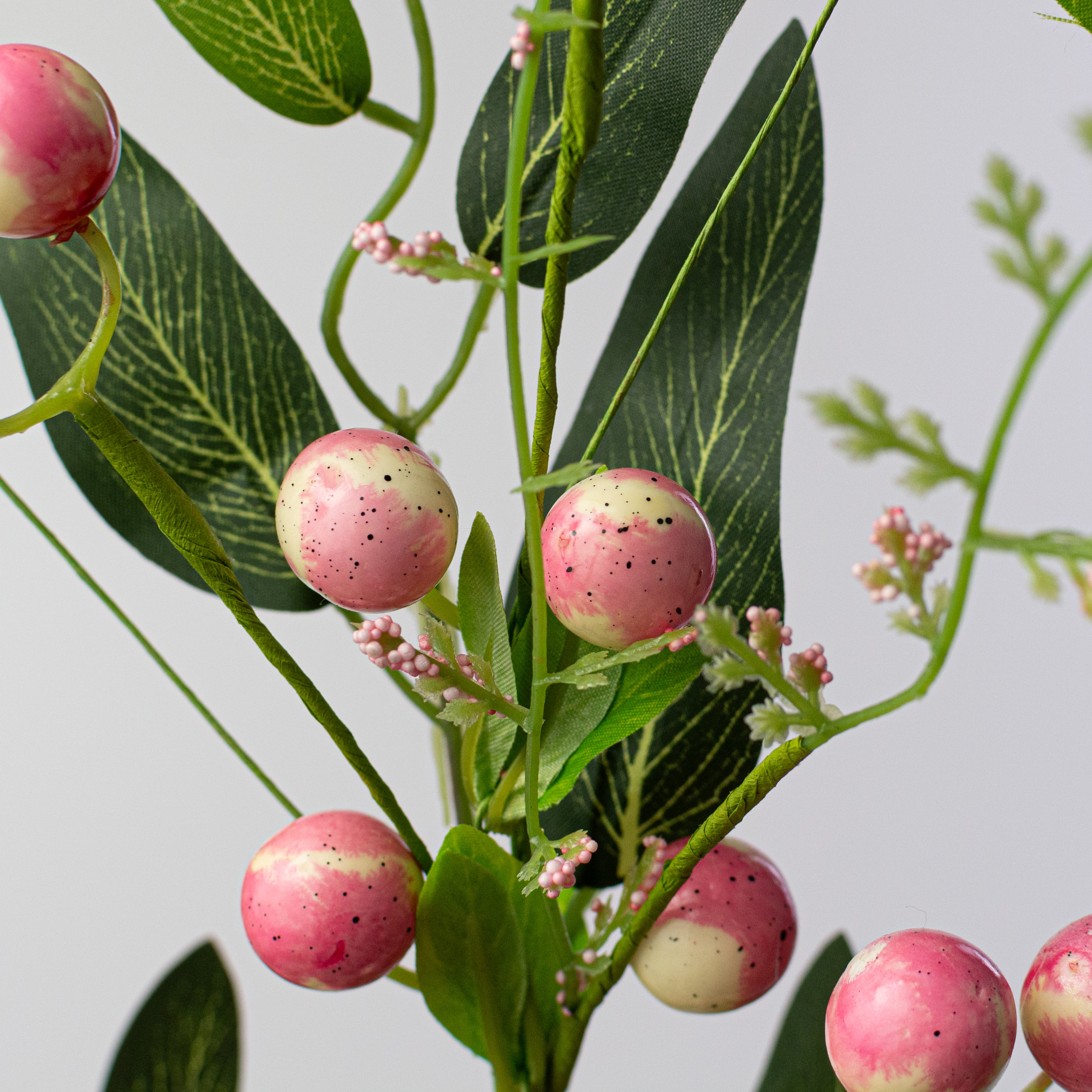 26" Berries and Leaves Spray: Pink