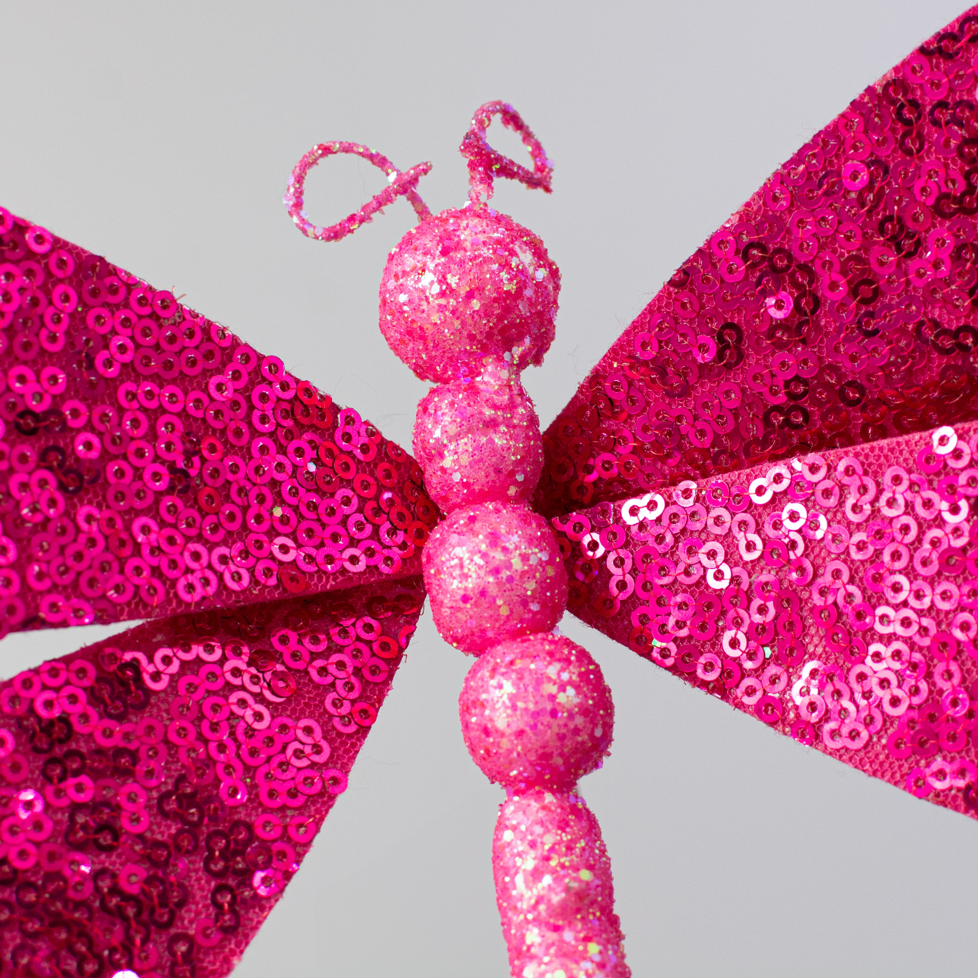 12" Sequin Dragonfly Pick: Hot Pink