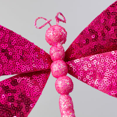 12" Sequin Dragonfly Pick: Hot Pink
