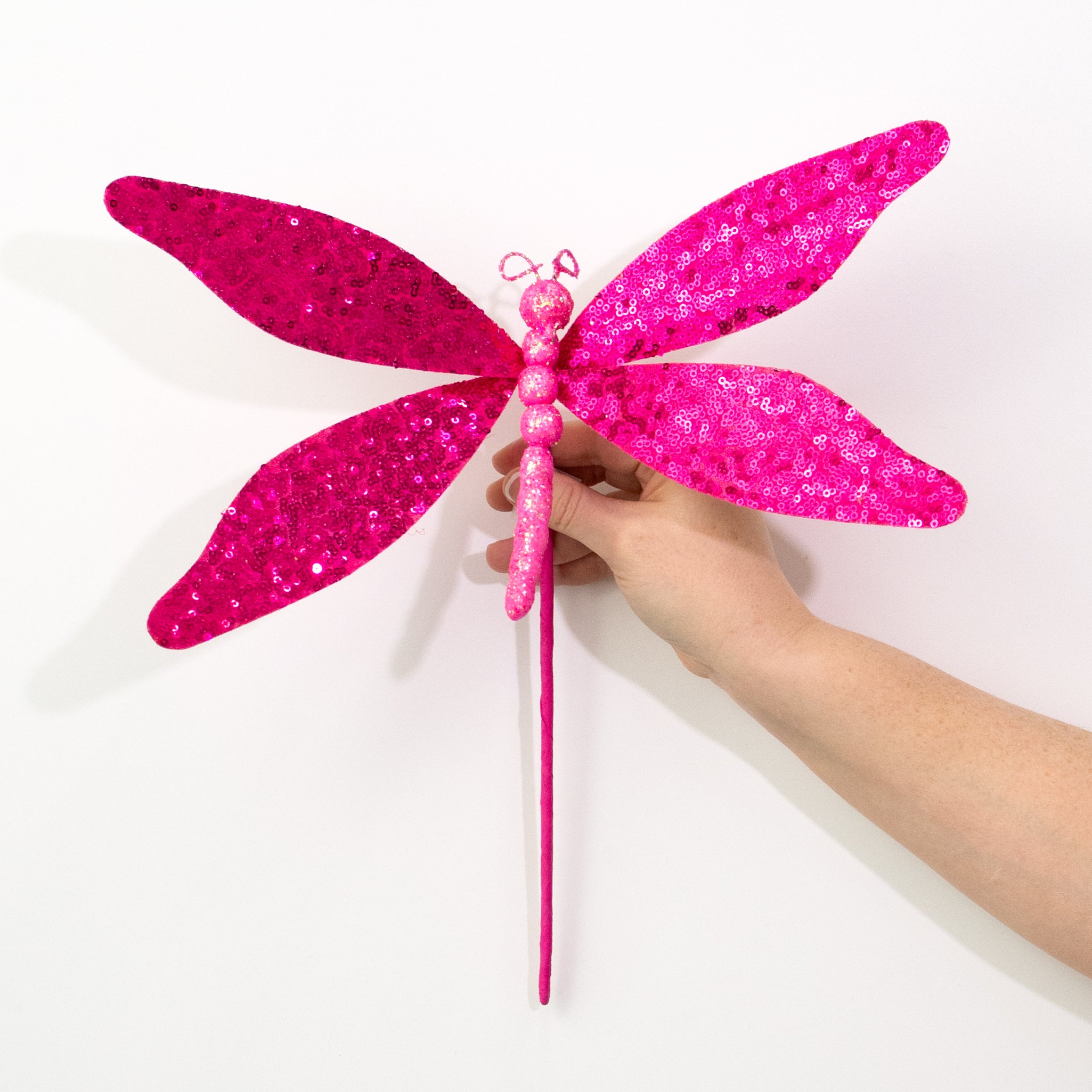 12" Sequin Dragonfly Pick: Hot Pink