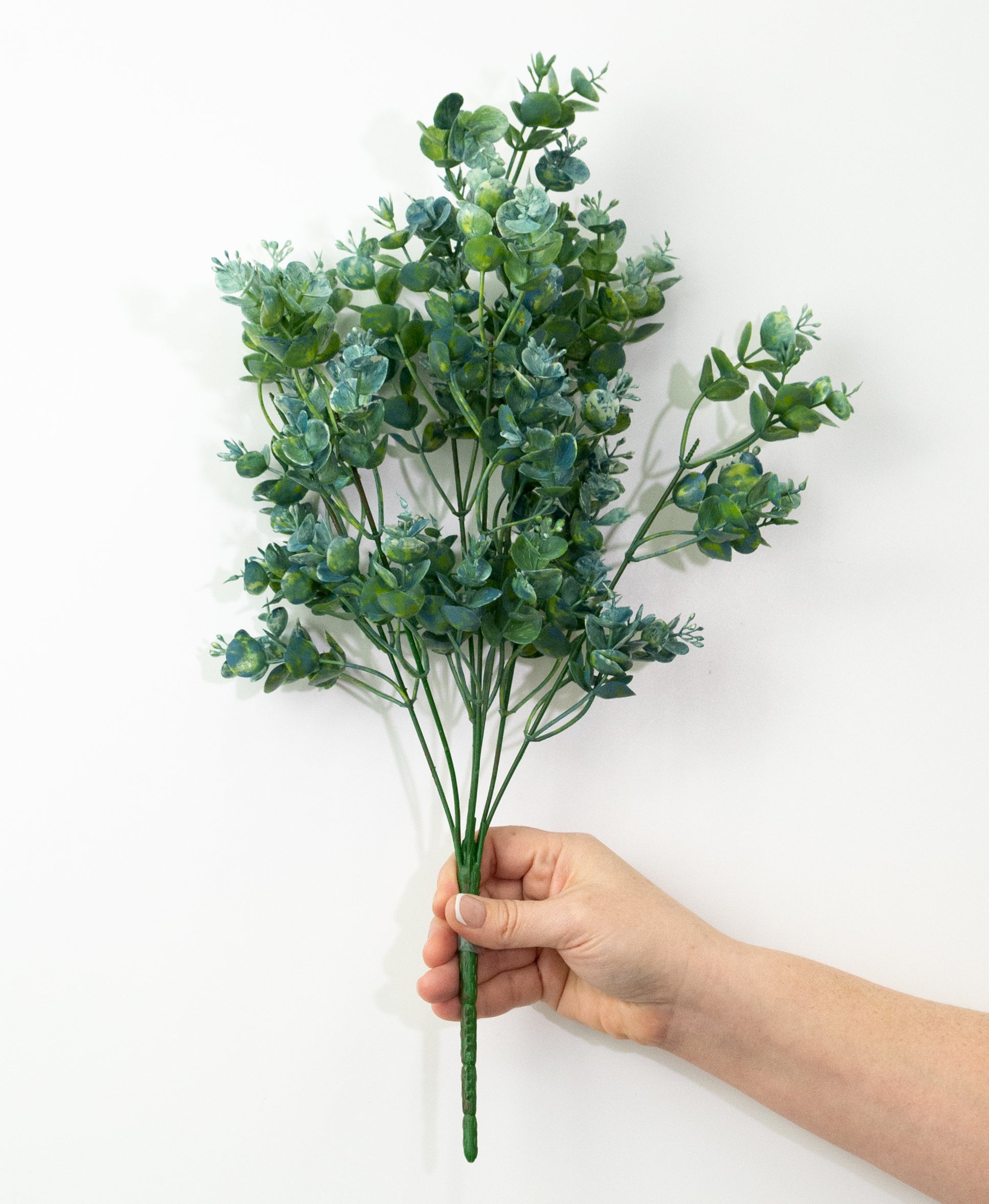 20" Plastic Eucalyptus Bush: Blue Green