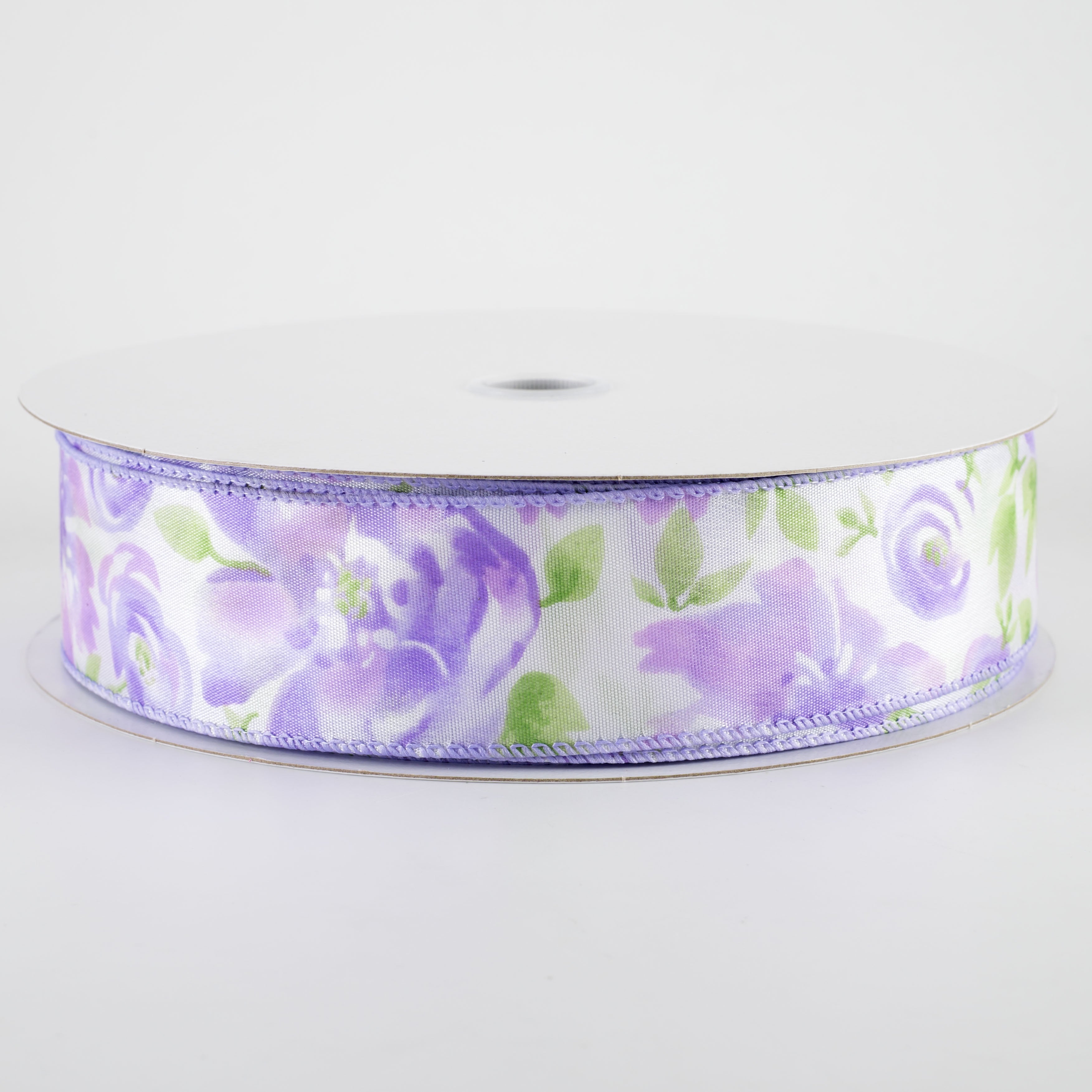 1.5" Watercolor Roses Ribbon: Lavender (50 Yards)