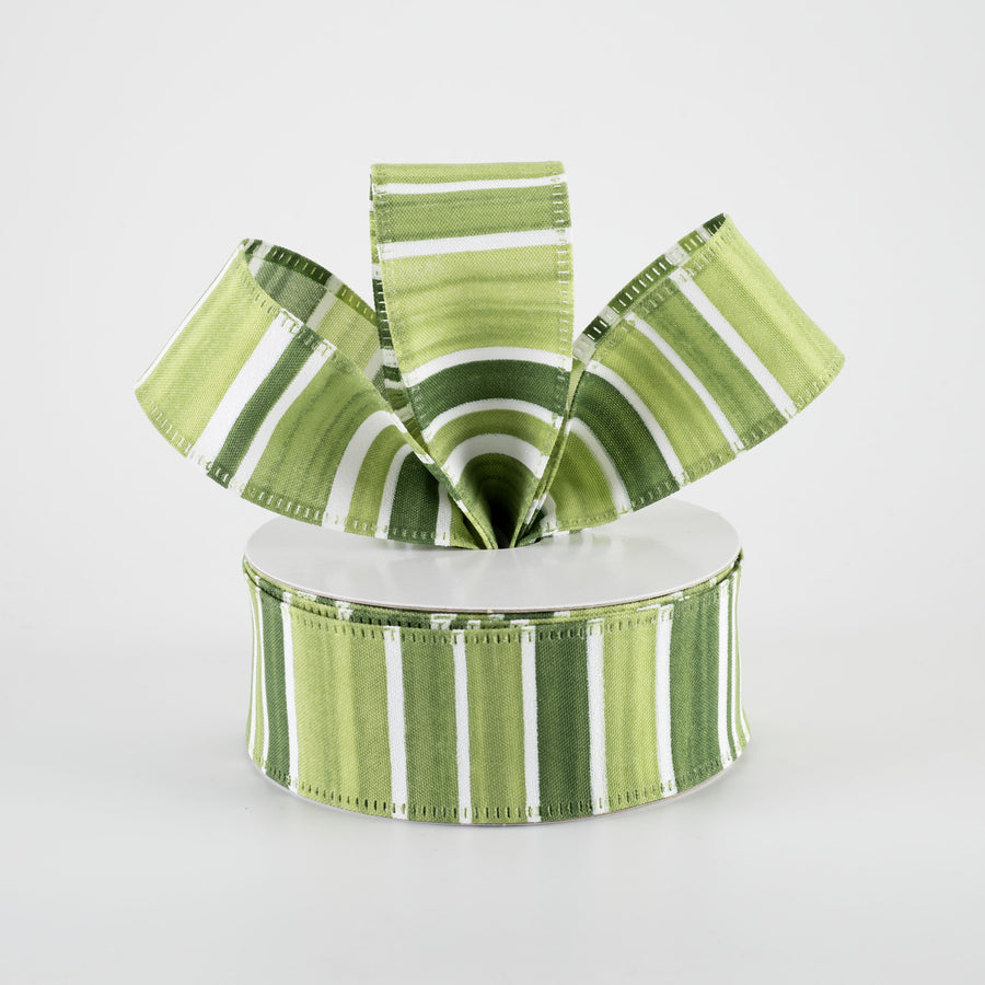 1.5" Ombré Stripes Ribbon: Seaglass Green (10 Yards)