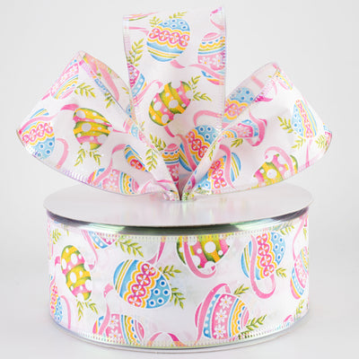 2.5" Iridescent Bright Easter Eggs Ribbon (50 Yards)