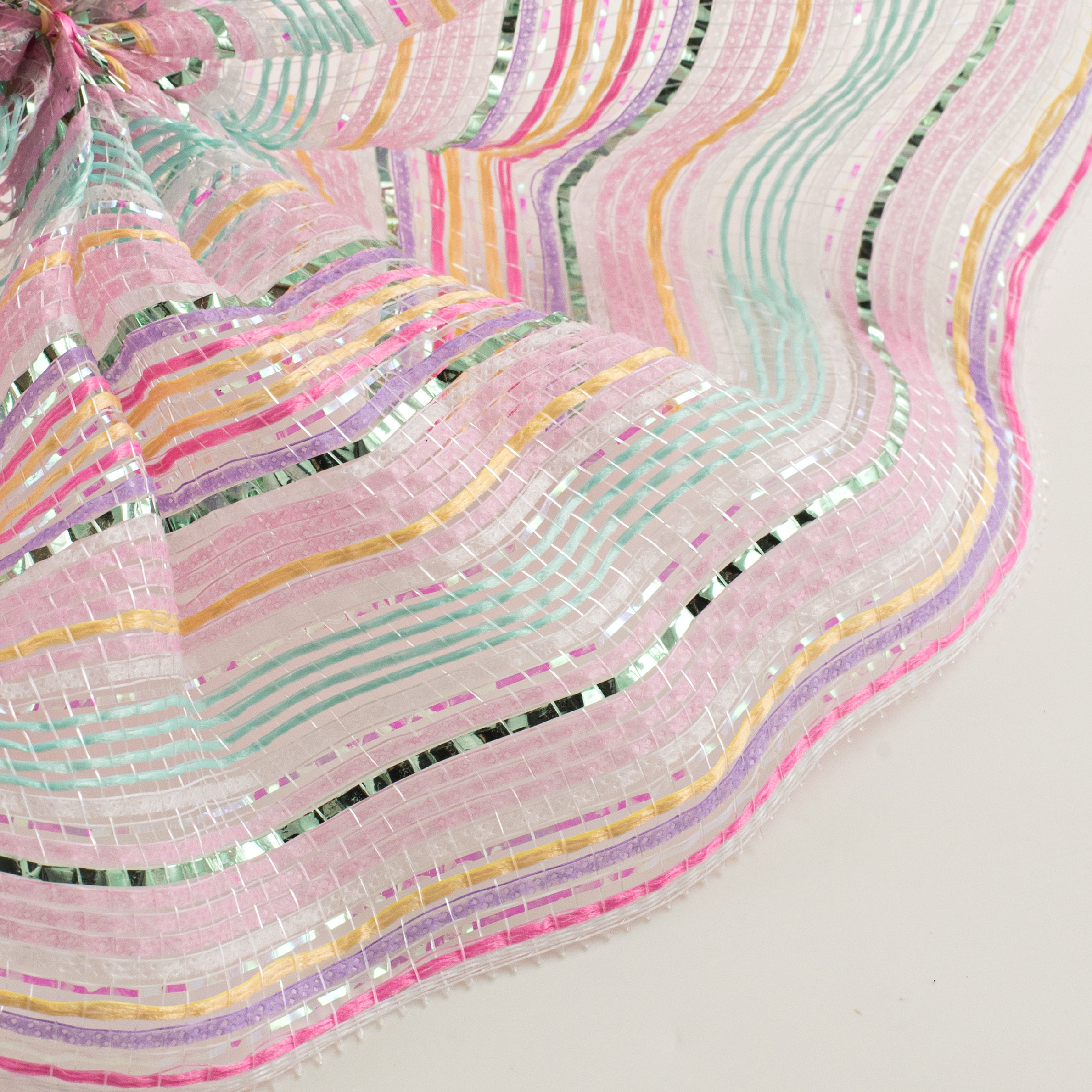 10" Striation Stripes Fabric & Breeze Mesh: Pastel Spring Iridescent