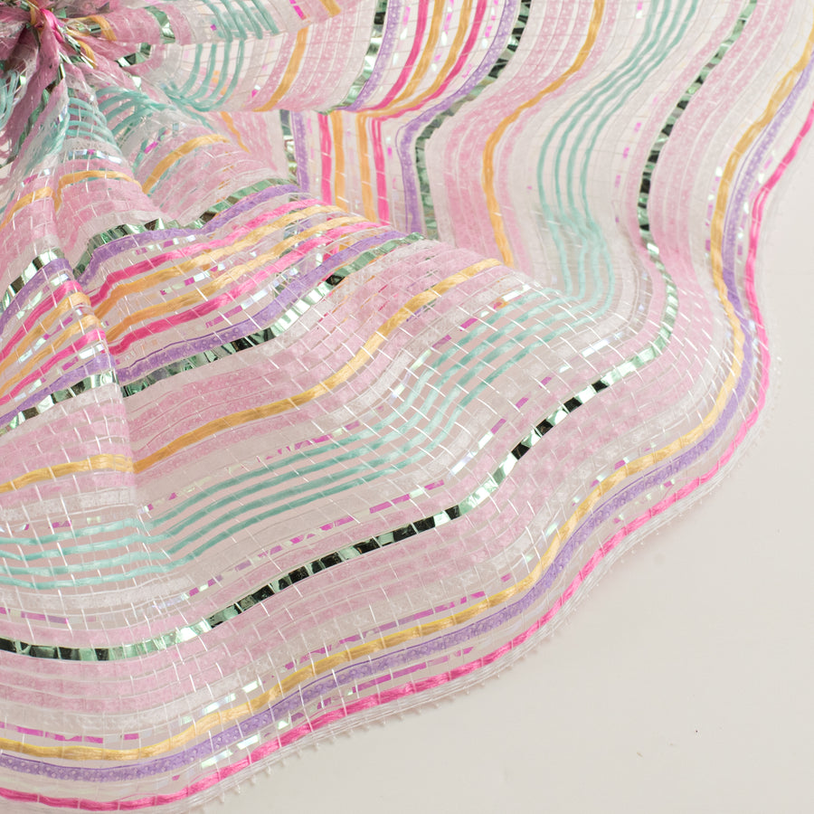 10" Striation Stripes Fabric & Breeze Mesh: Pastel Spring Iridescent