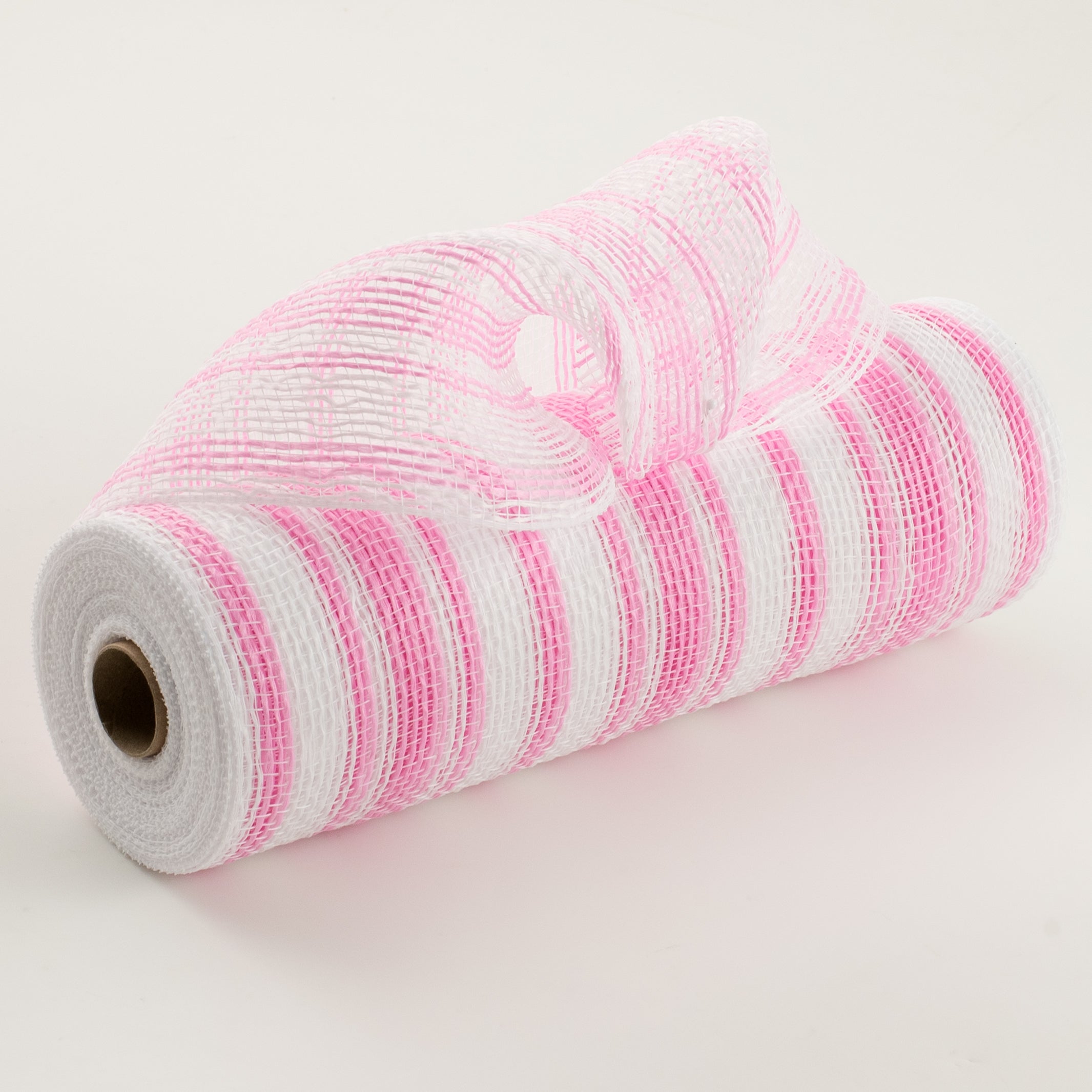 10" Fabric Ticking Mesh: Pink & White