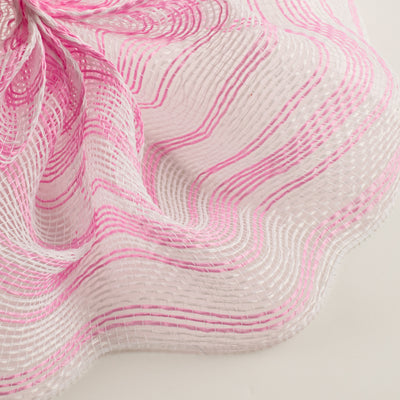 10" Fabric Ticking Mesh: Pink & White