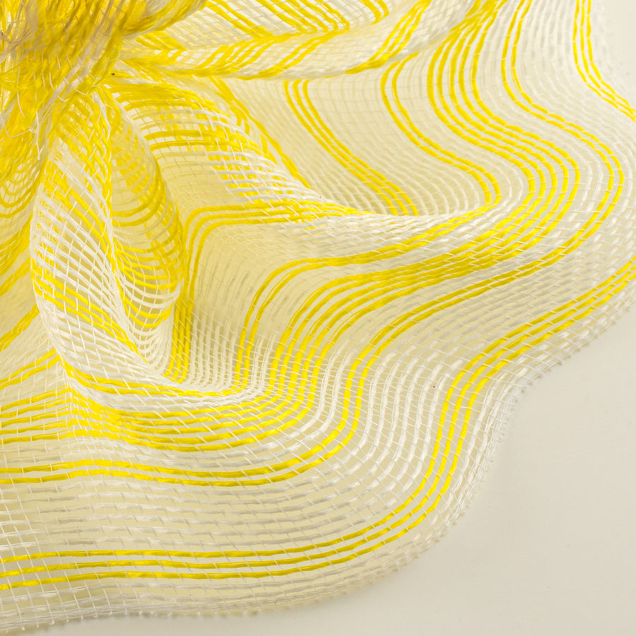 10" Fabric Ticking Mesh: Yellow & White