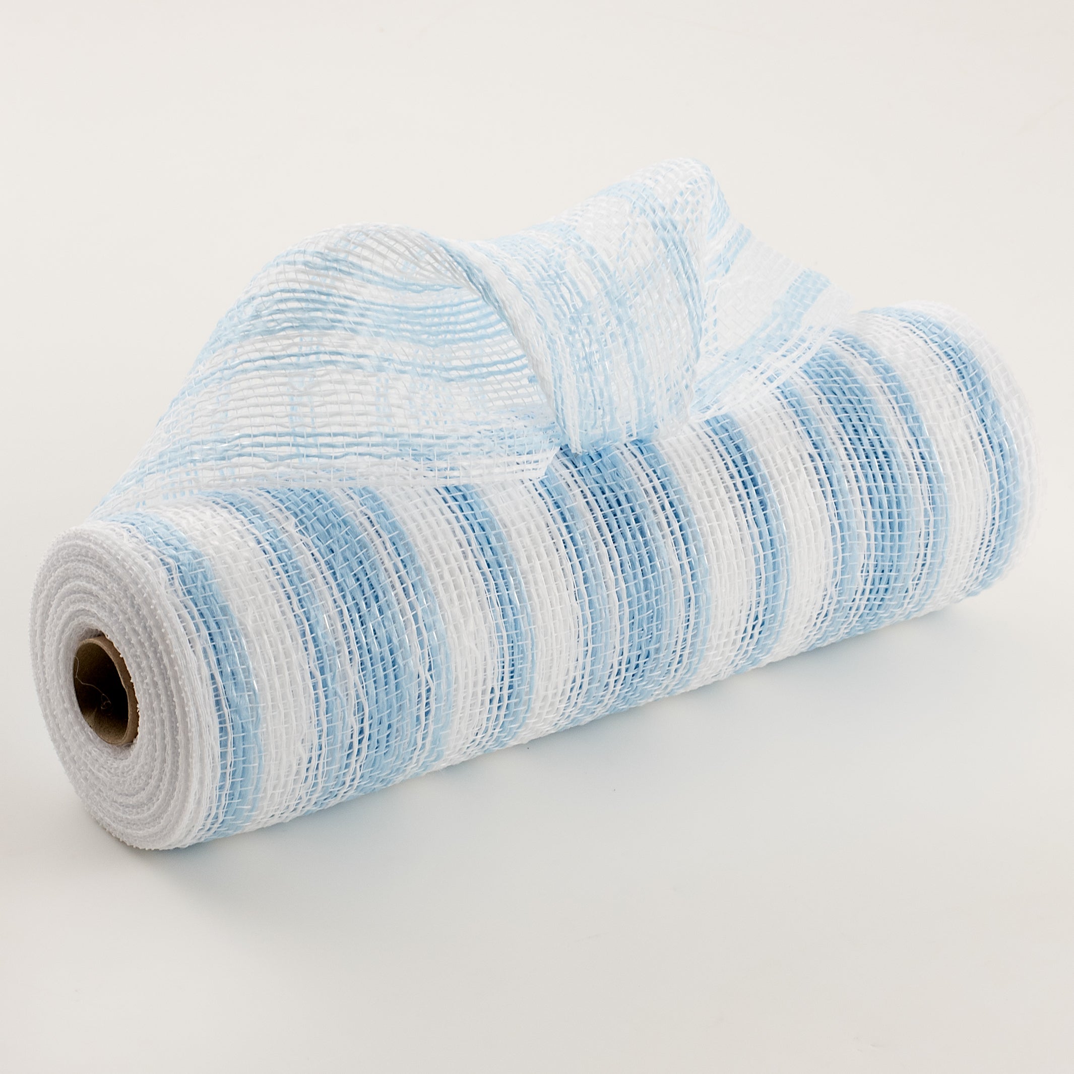 10" Fabric Ticking Mesh: Light Blue & White