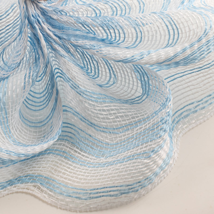 10" Fabric Ticking Mesh: Light Blue & White