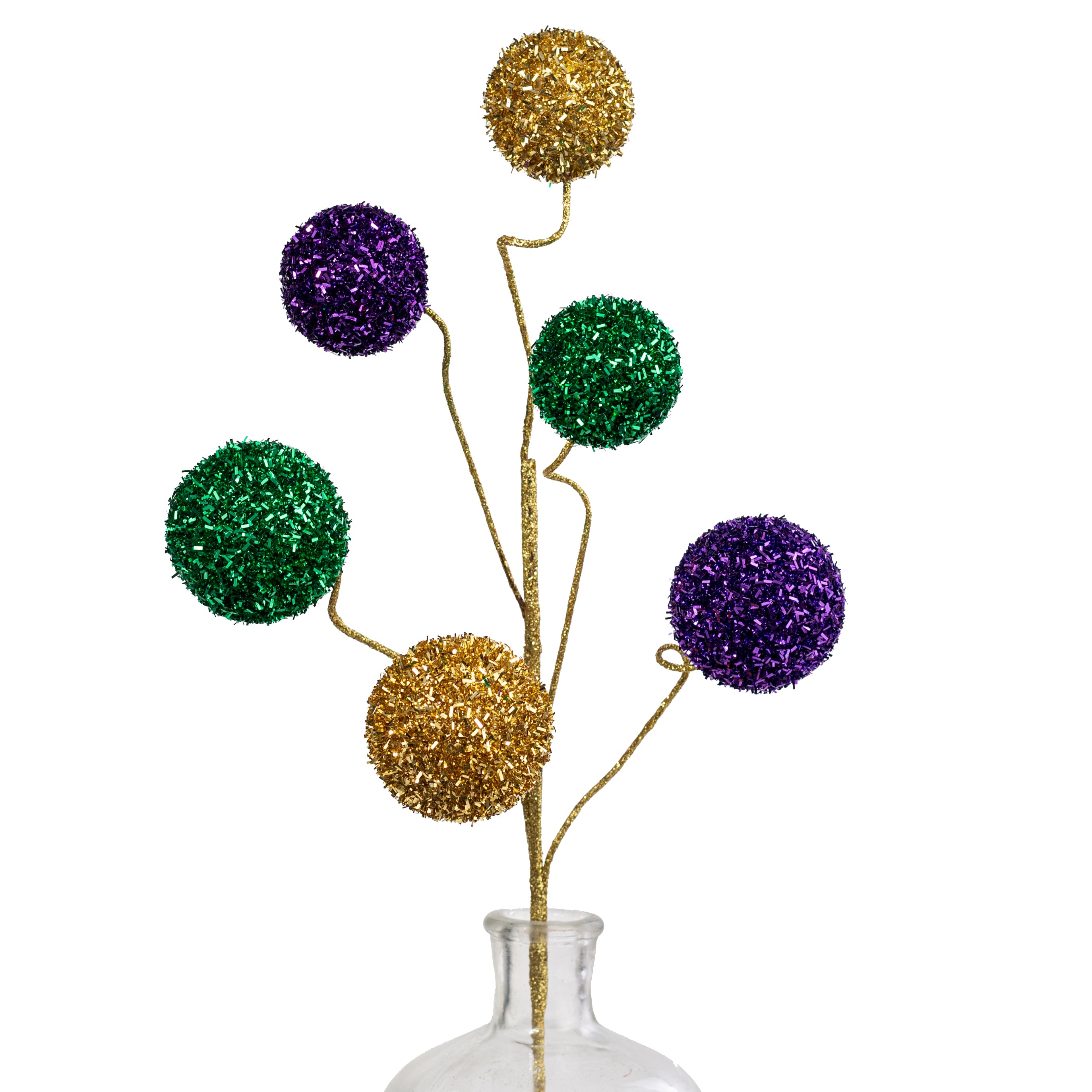 22" V-Cut Foil Ball x6 Spray: Mardi Gras