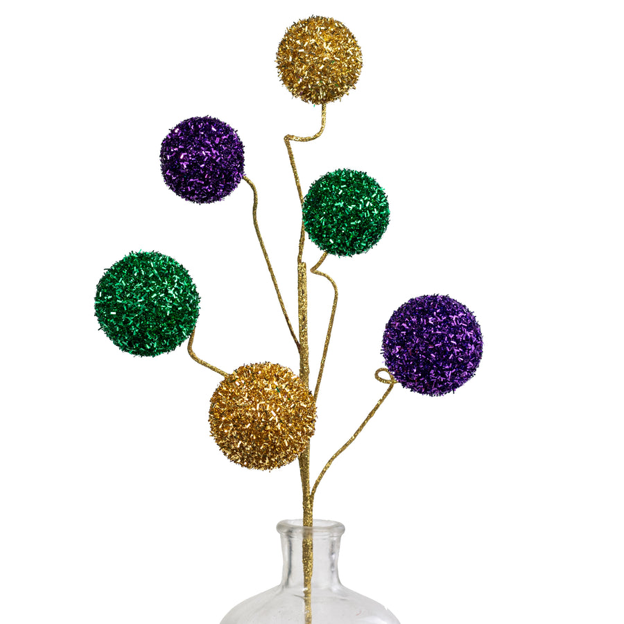 22" V-Cut Foil Ball x6 Spray: Mardi Gras