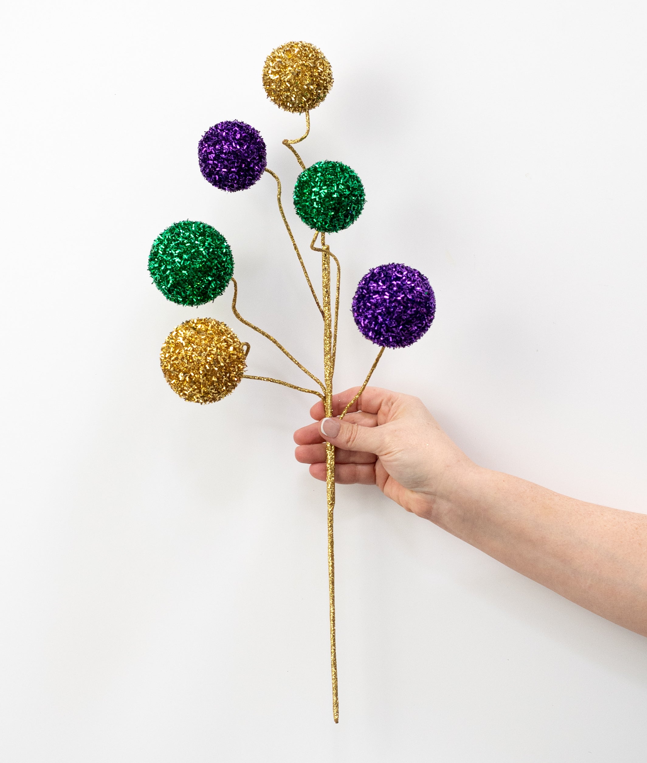 22" V-Cut Foil Ball x6 Spray: Mardi Gras