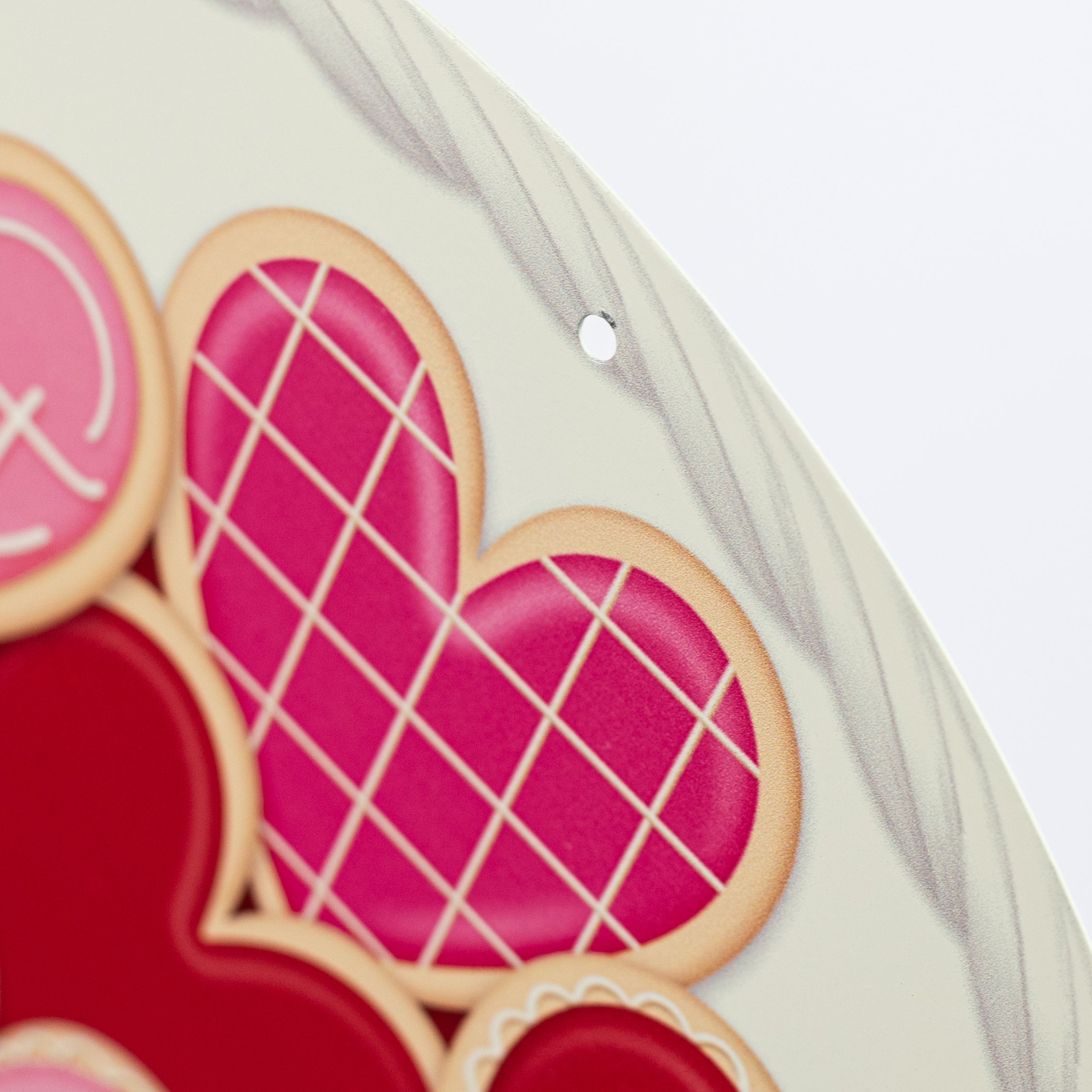 12" Round Metal Sign: Valentine's Heart Cookie Basket