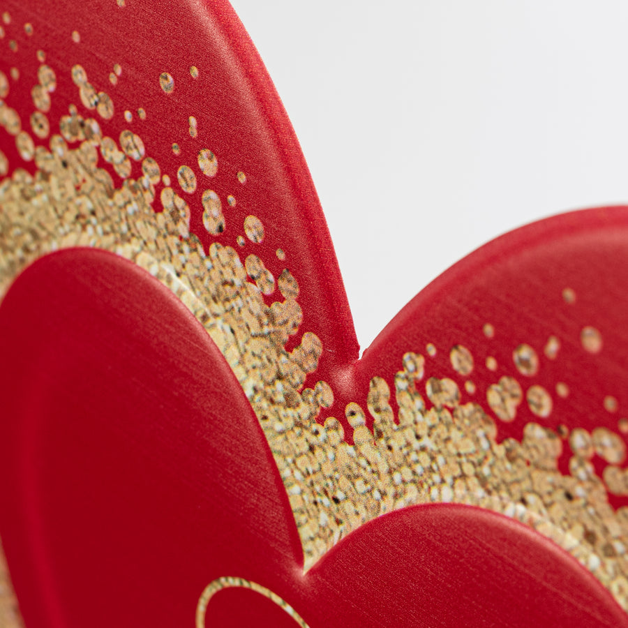 12" Metal Embossed Hanger: Red Be Mine Heart
