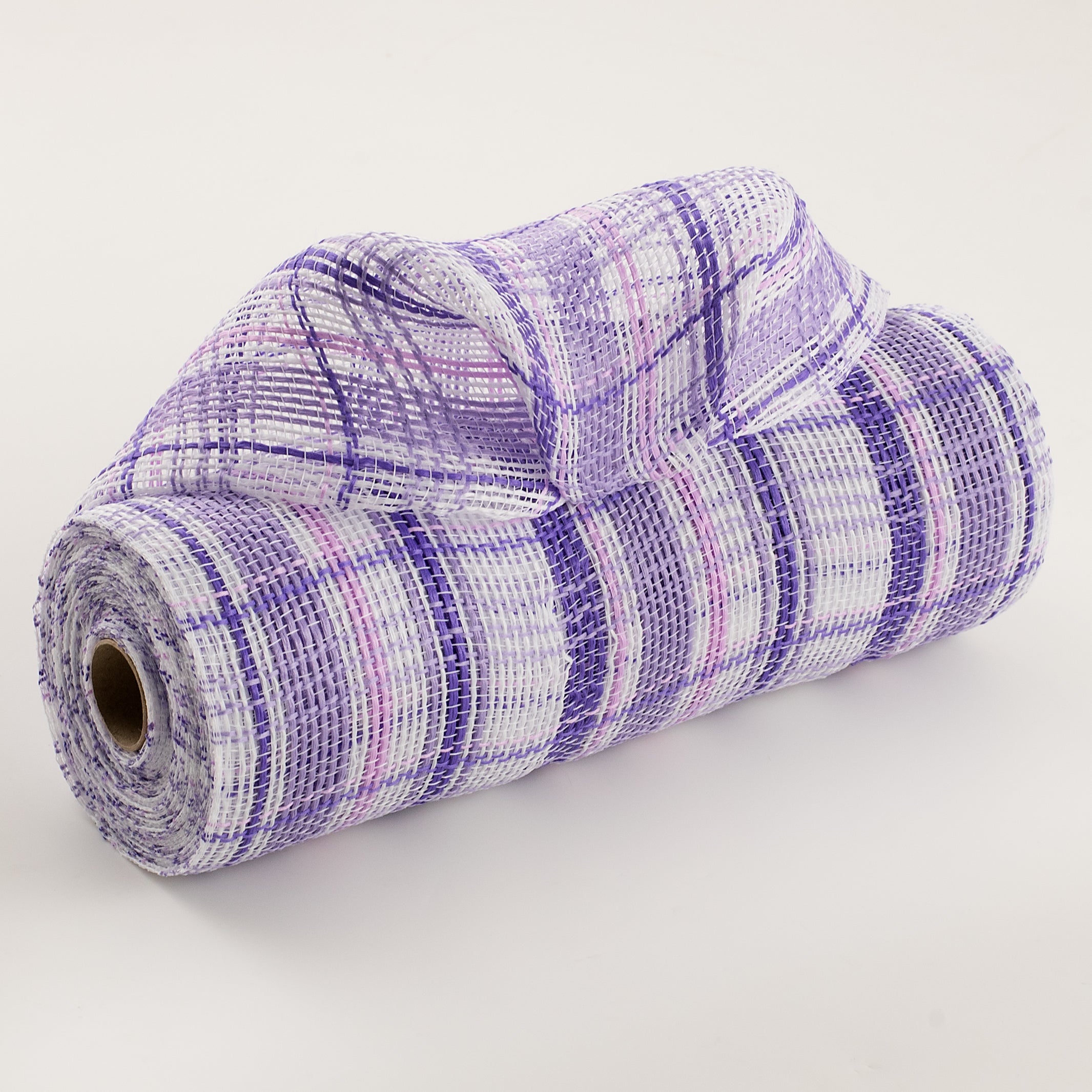 10" Fabric Plaid Mesh: Purple, Lavender & White