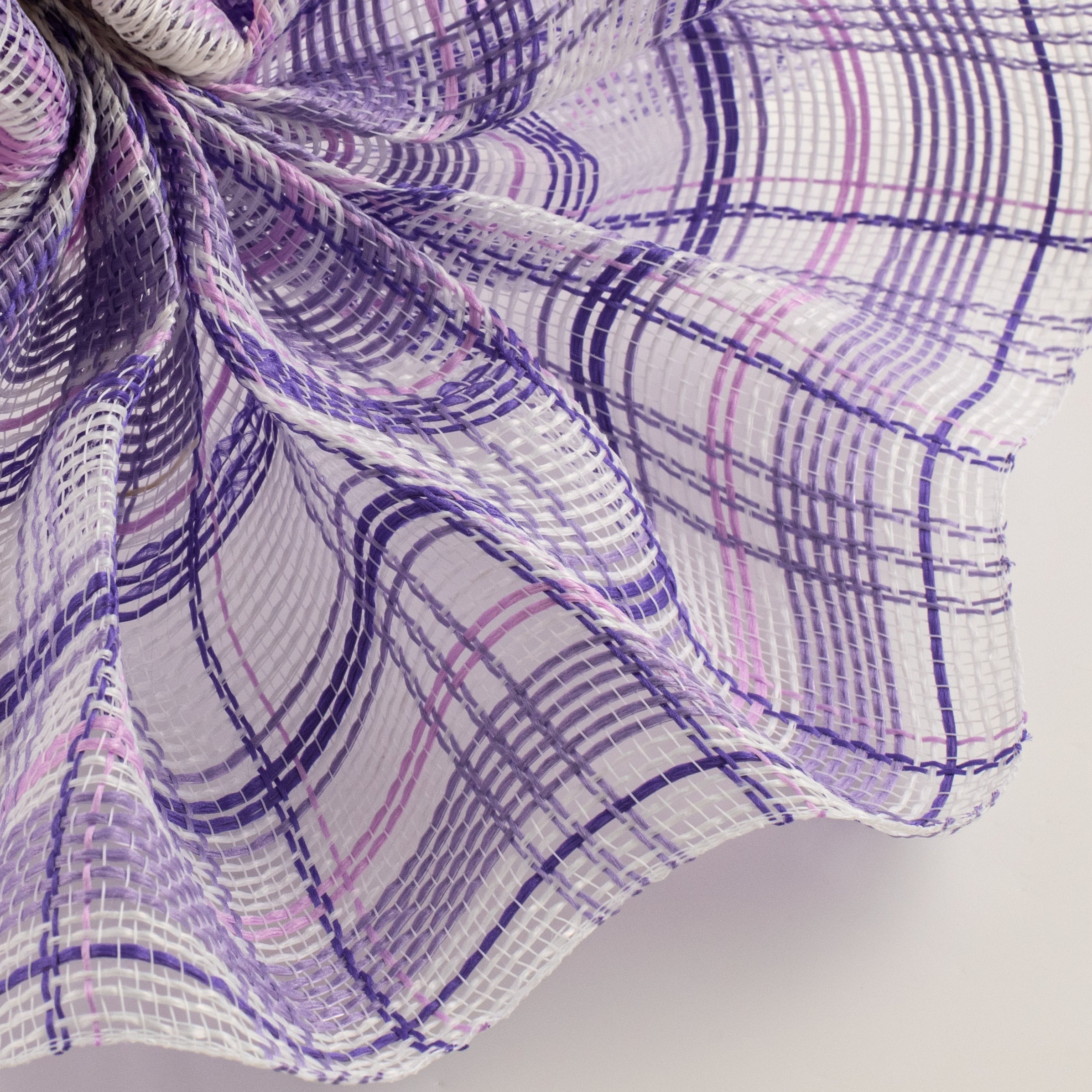 10" Fabric Plaid Mesh: Purple, Lavender & White