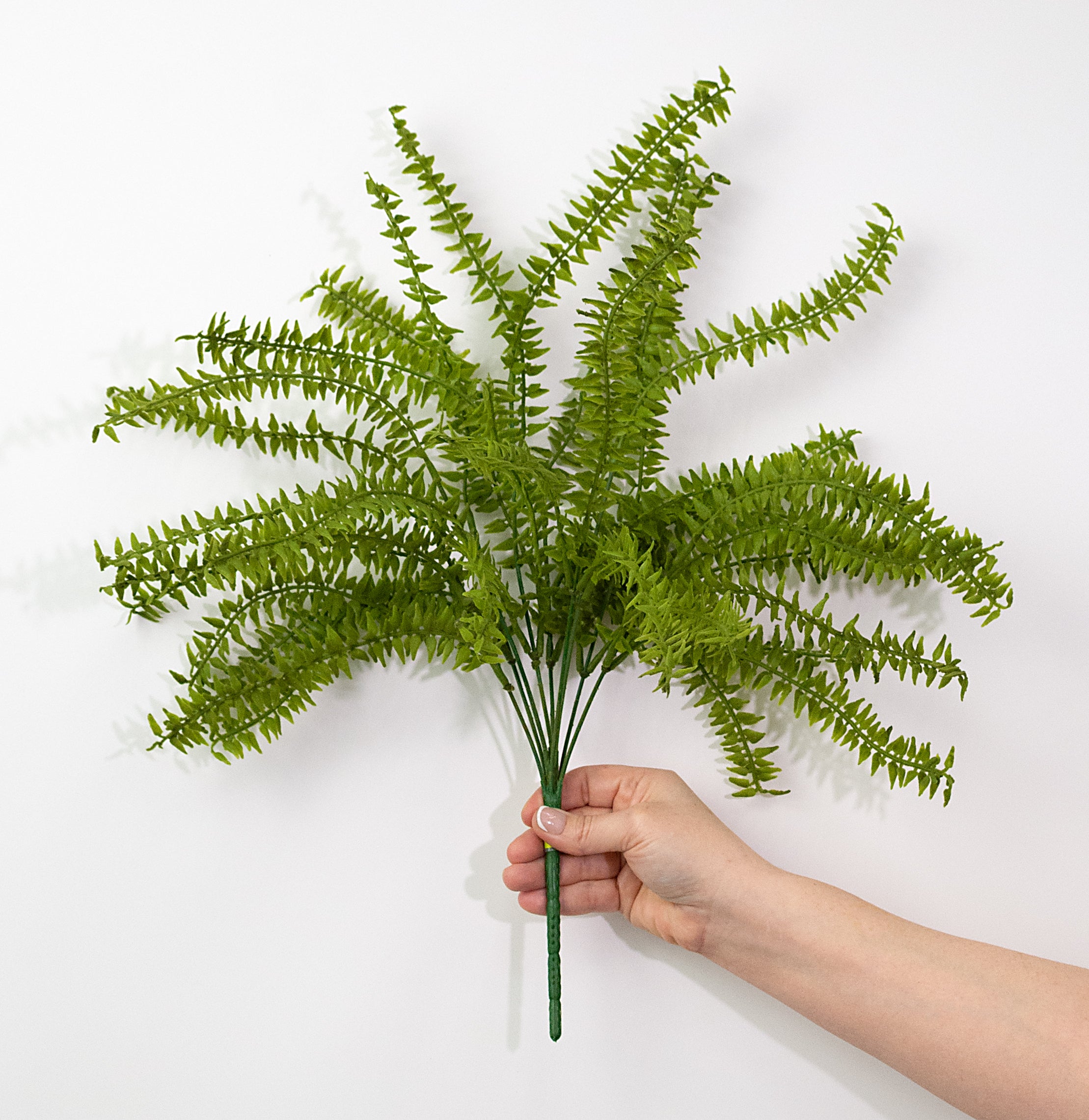 21" Plastic Flocked Boston Fern Bush