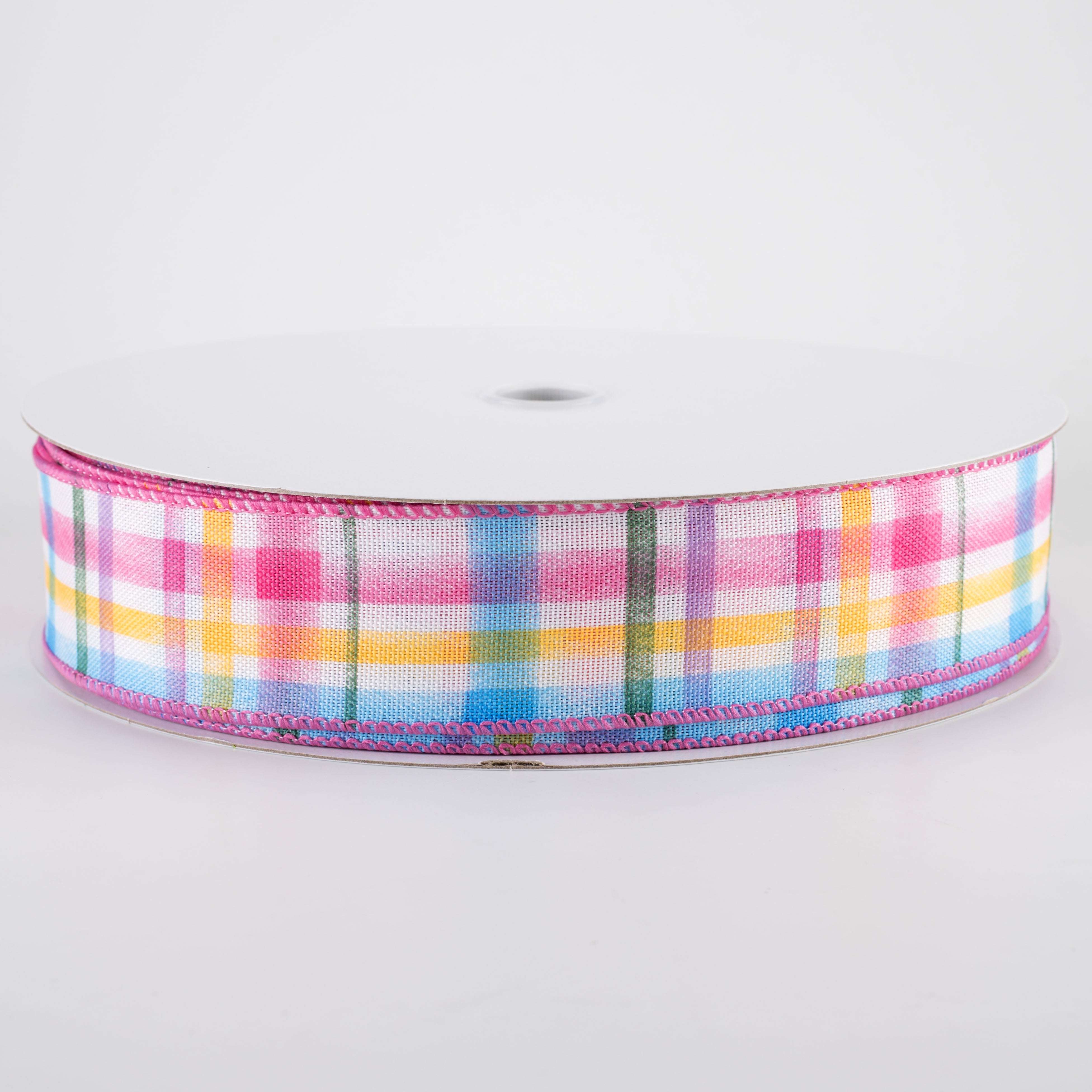 1.5" Watercolor Tuttola Plaid Ribbon: Multicolor (50 Yards)