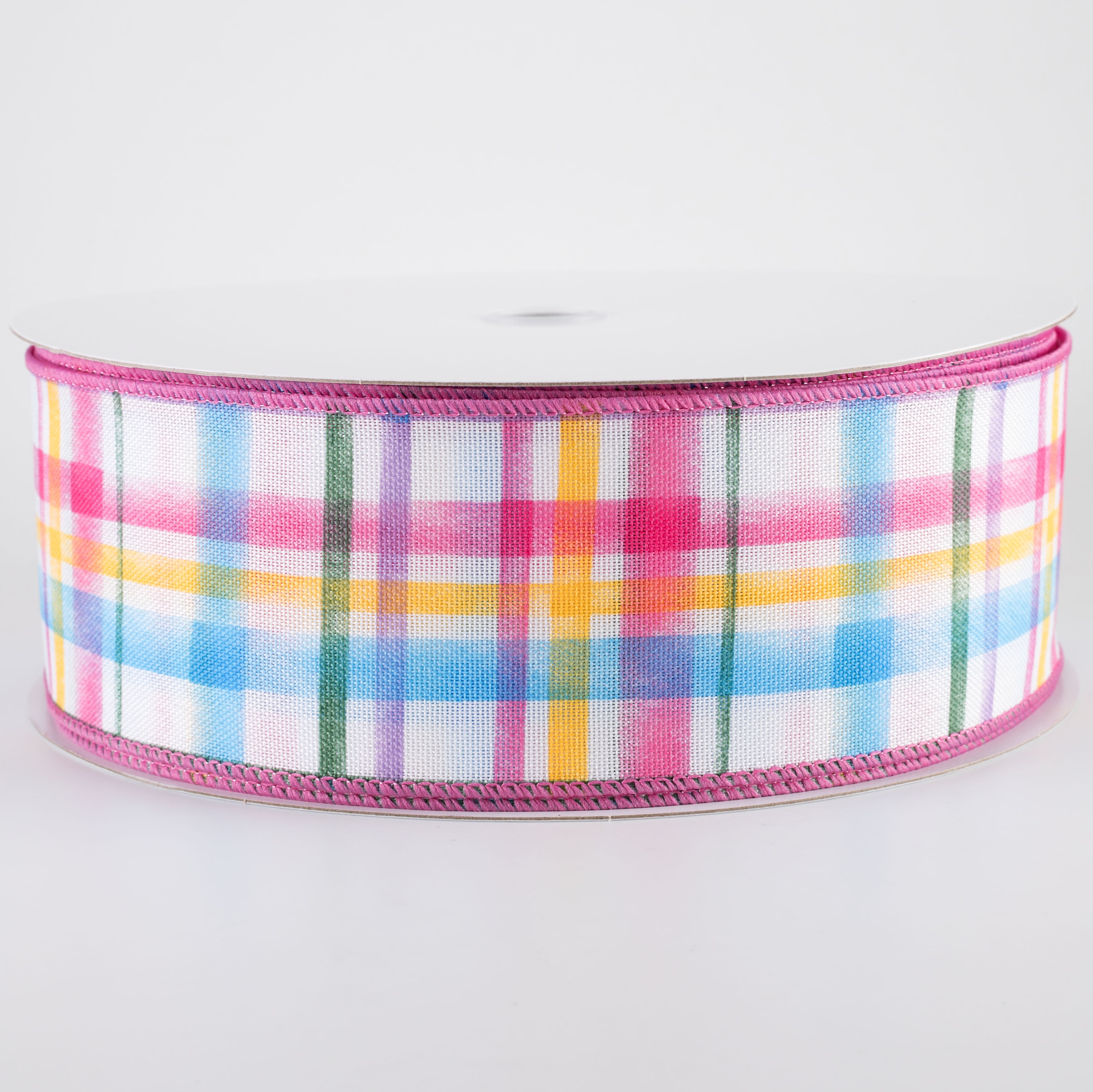 2.5" Watercolor Tuttola Plaid Ribbon: Multicolor (50 Yards)