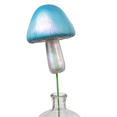 20" Pearl Mushroom Pick: Blue & Iridescent White
