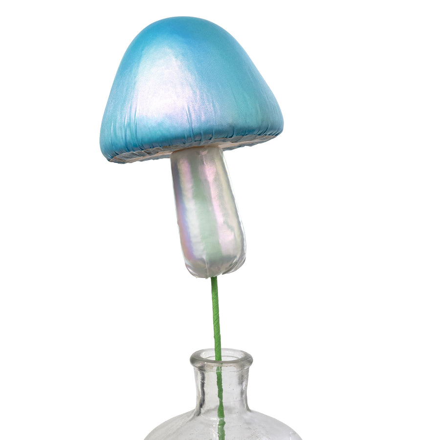 20" Pearl Mushroom Pick: Blue & Iridescent White