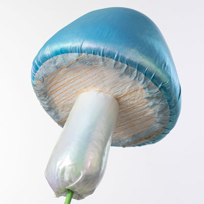 20" Pearl Mushroom Pick: Blue & Iridescent White