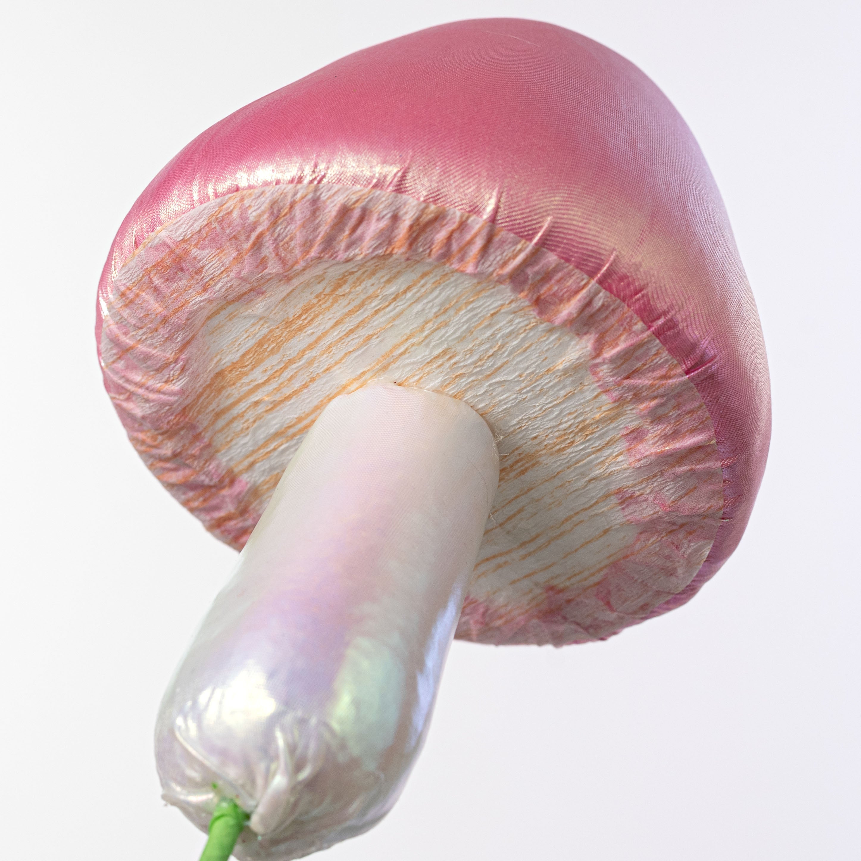 20" Pearl Mushroom Pick: Pink & Iridescent White
