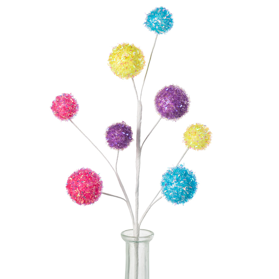 15" V-Cut Iridescent Foil Ball Spray: Bright Spring Multicolor