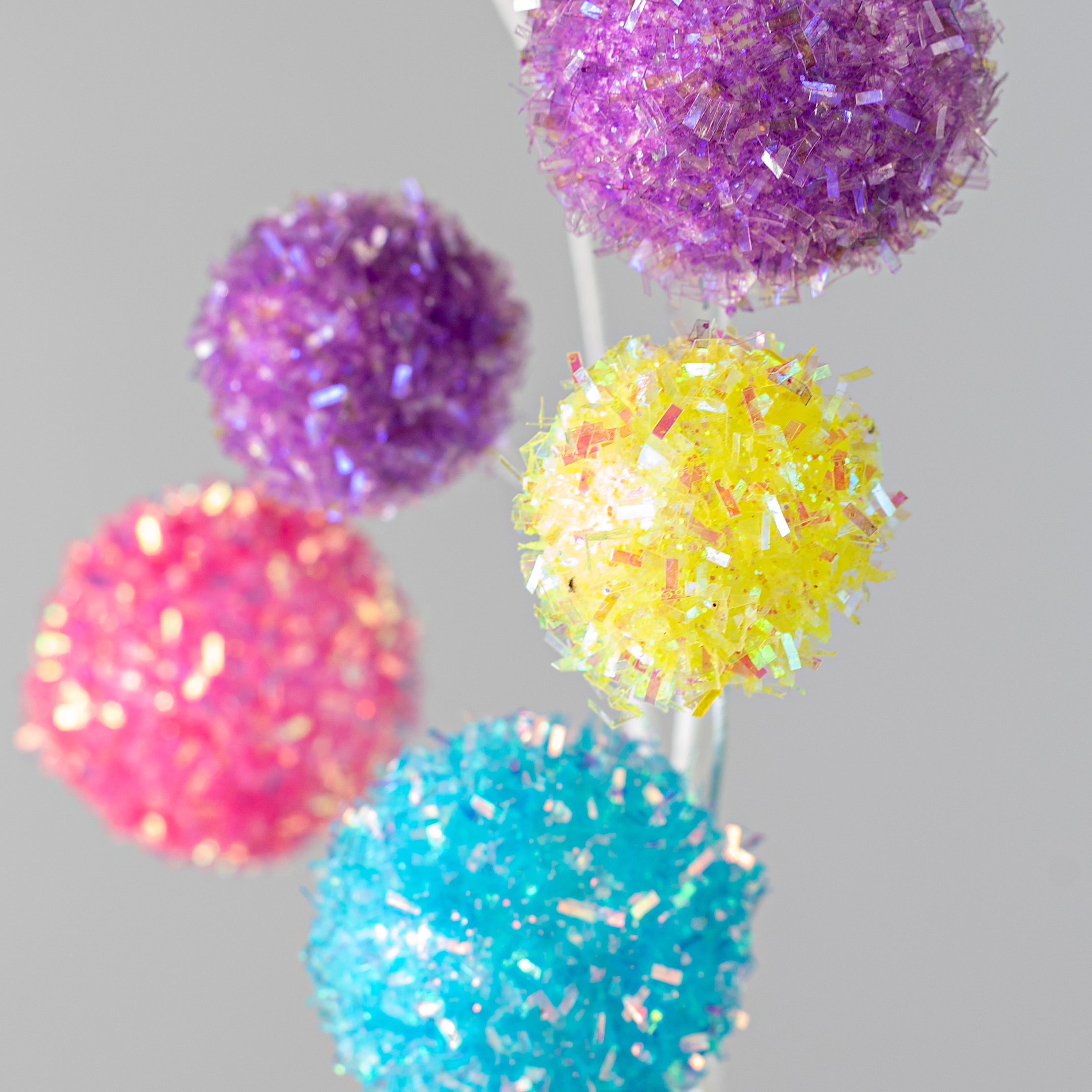 15" V-Cut Iridescent Foil Ball Spray: Bright Spring Multicolor