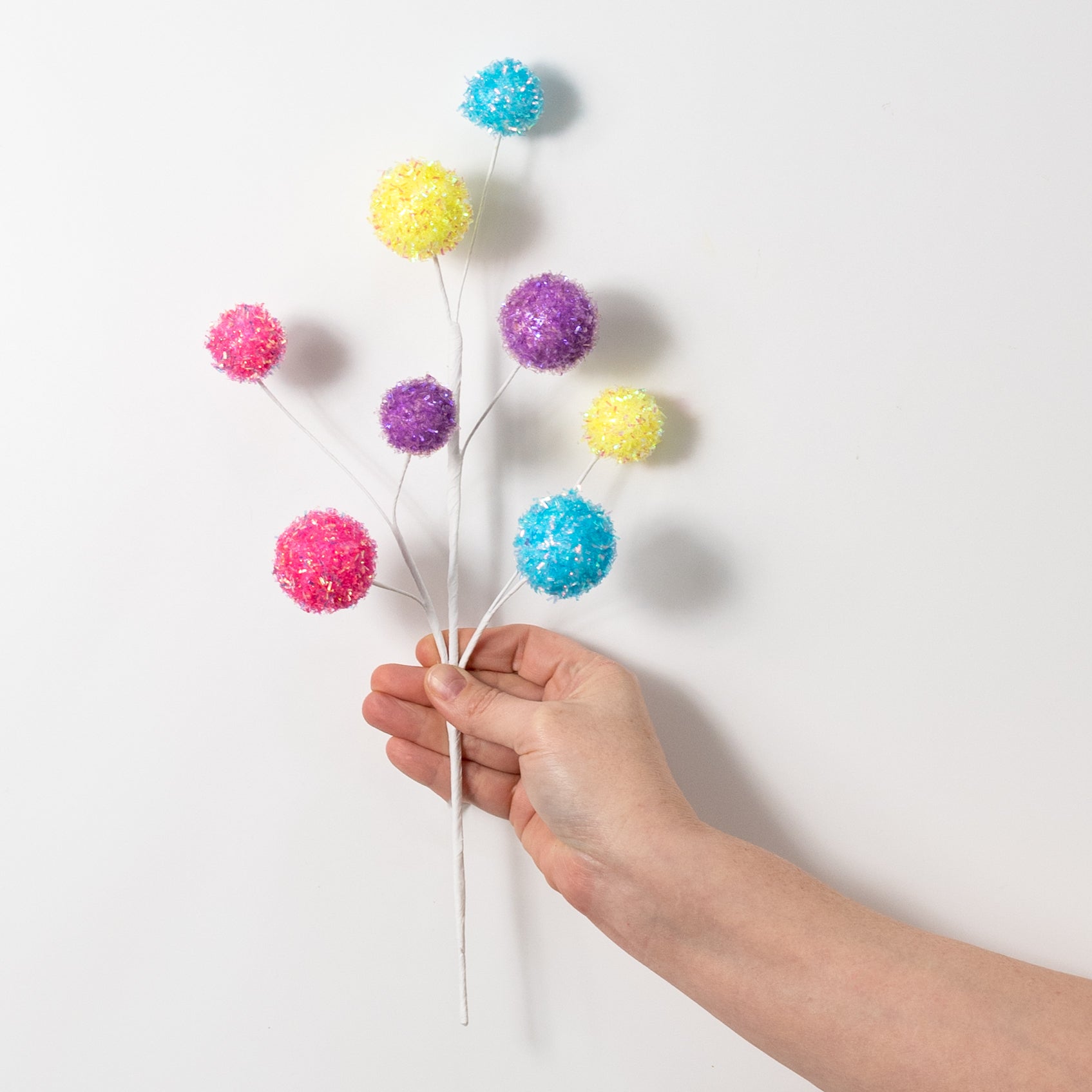 15" V-Cut Iridescent Foil Ball Spray: Bright Spring Multicolor