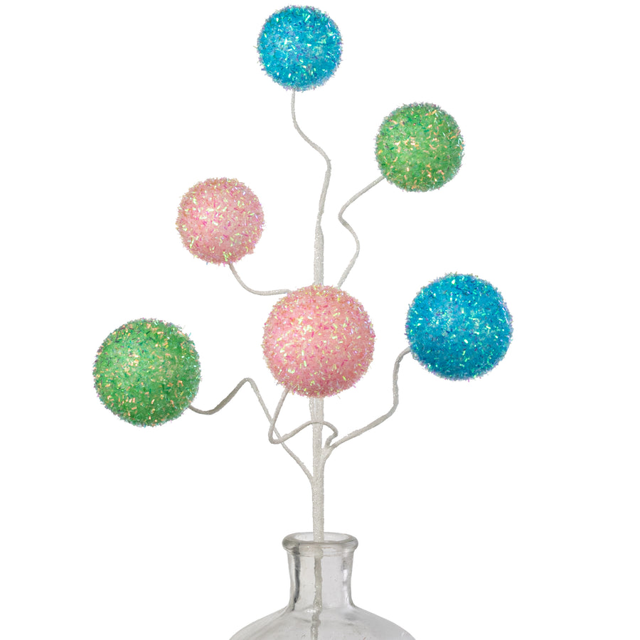 22" V-Cut Foil Ball x6 Spray: Iridescent Pink, Mint & Blue