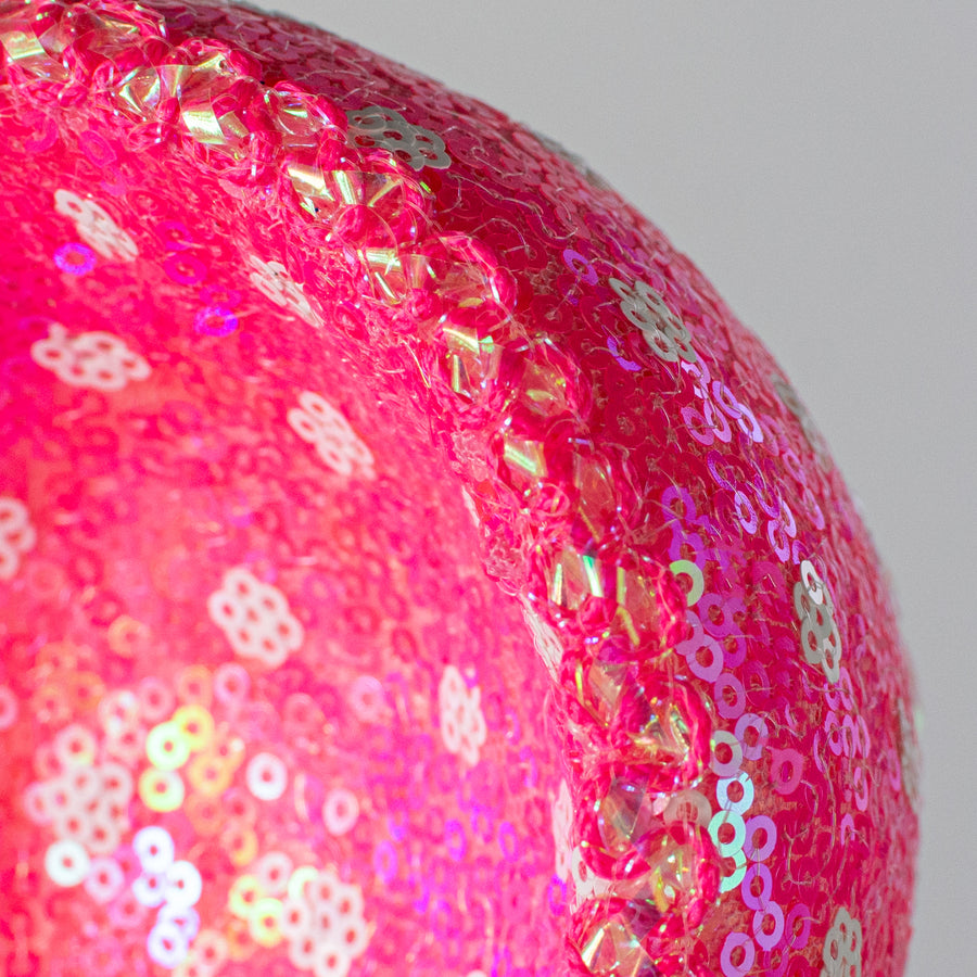 6" Sequin Polkadot Tea Cup: Iridescent Pink