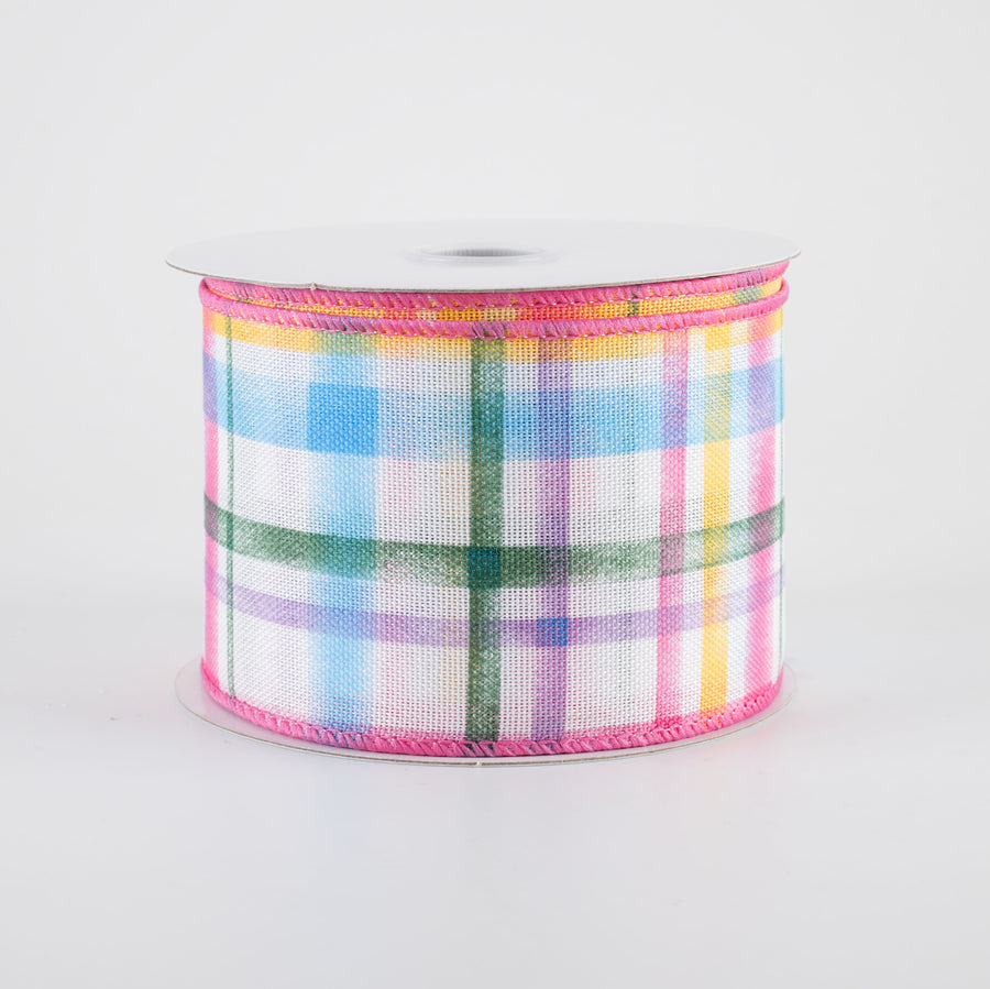 2.5" Watercolor Tuttola Plaid Ribbon: Multicolor (10 Yards)