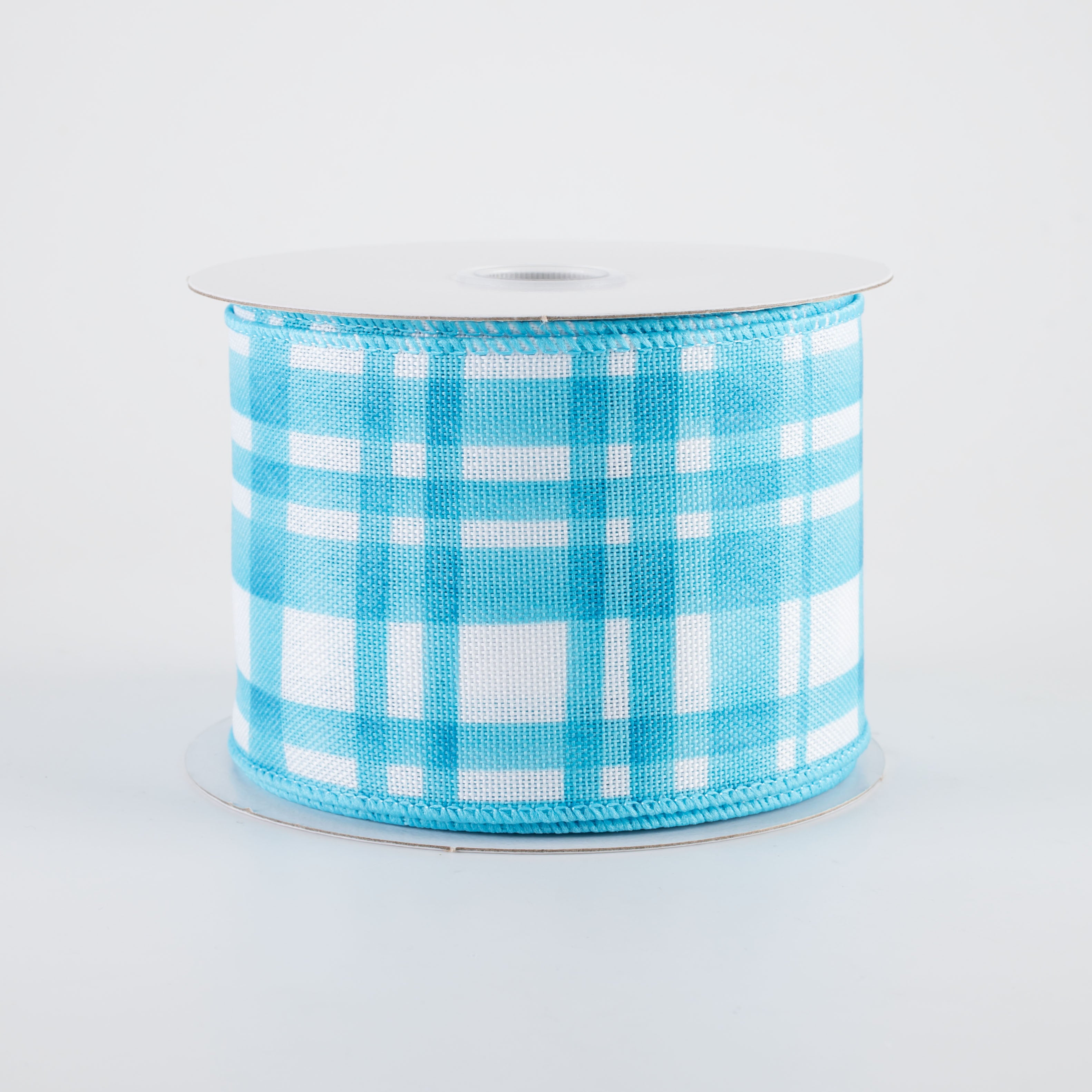 2.5" Watercolor Tuttola Plaid Ribbon: Turquoise Blue (10 Yards)
