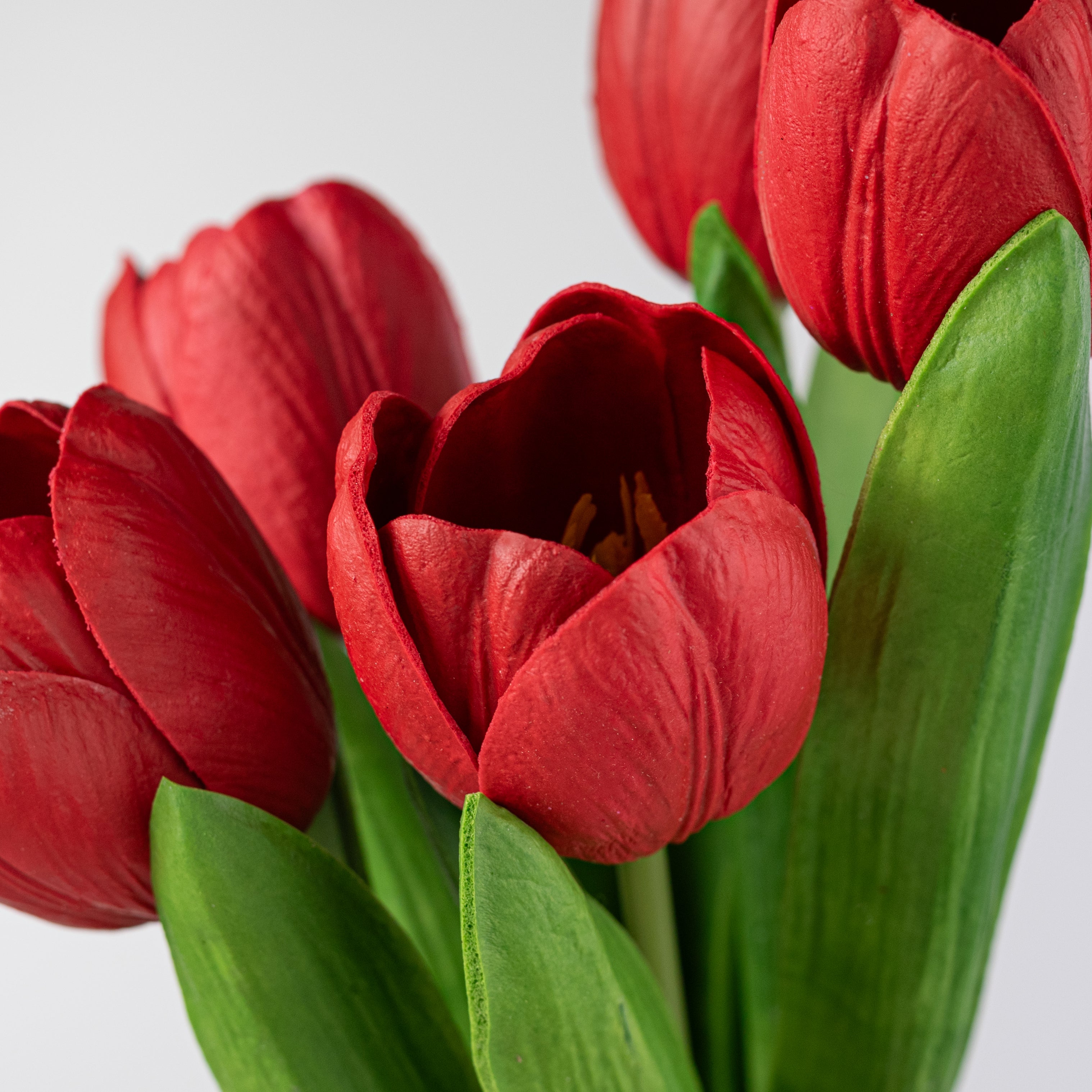 21" Large Soft Touch Tulip Flower Bundle: Red (5)