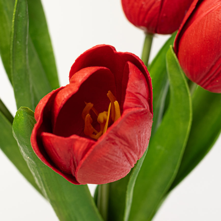 21" Large Soft Touch Tulip Flower Bundle: Red (5)