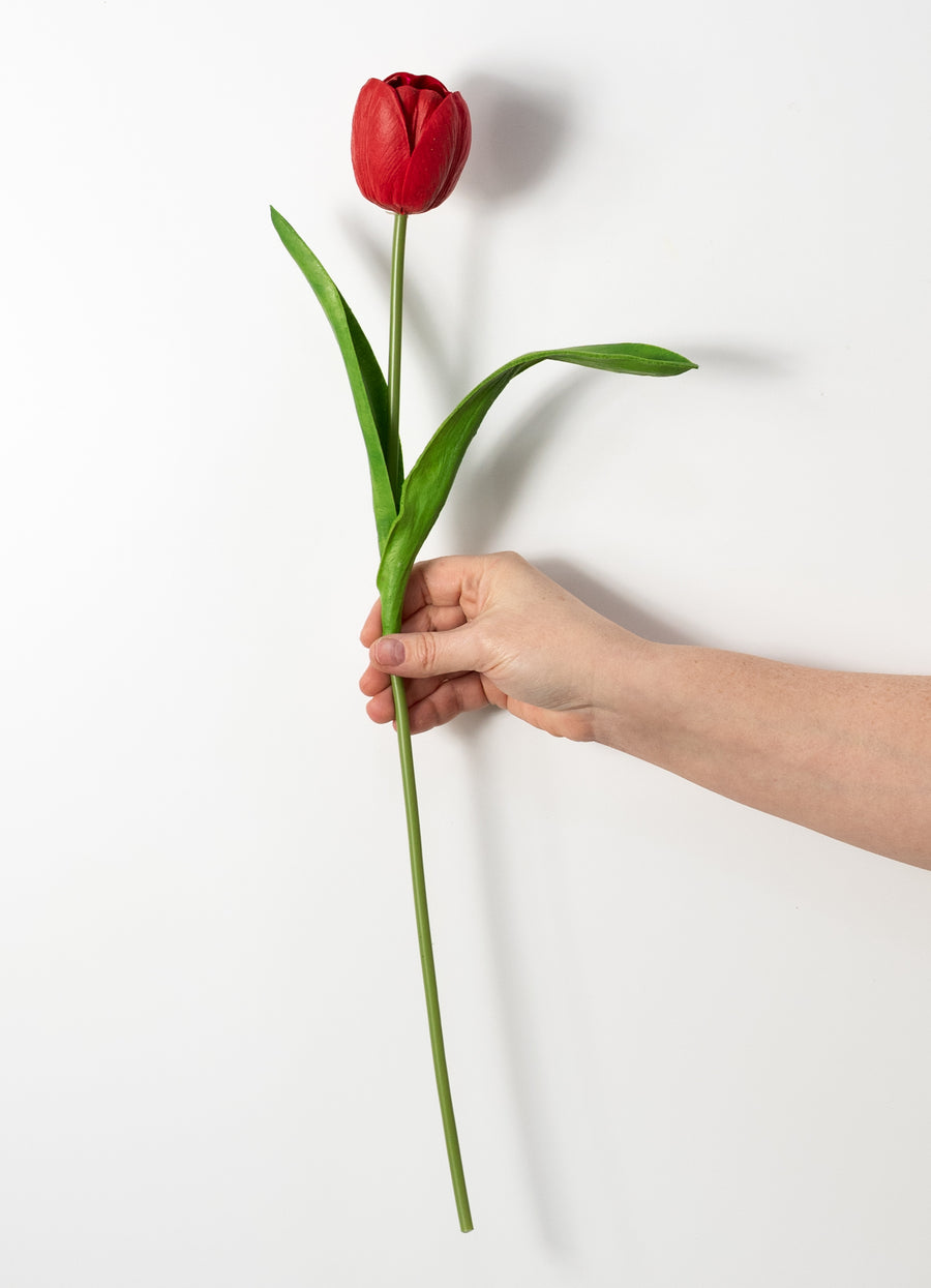 21" Large Soft Touch Tulip Flower Bundle: Red (5)