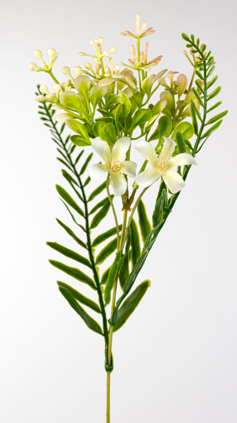 16" Plastic Leaves & Wildflowers Bush: Peach & Cream