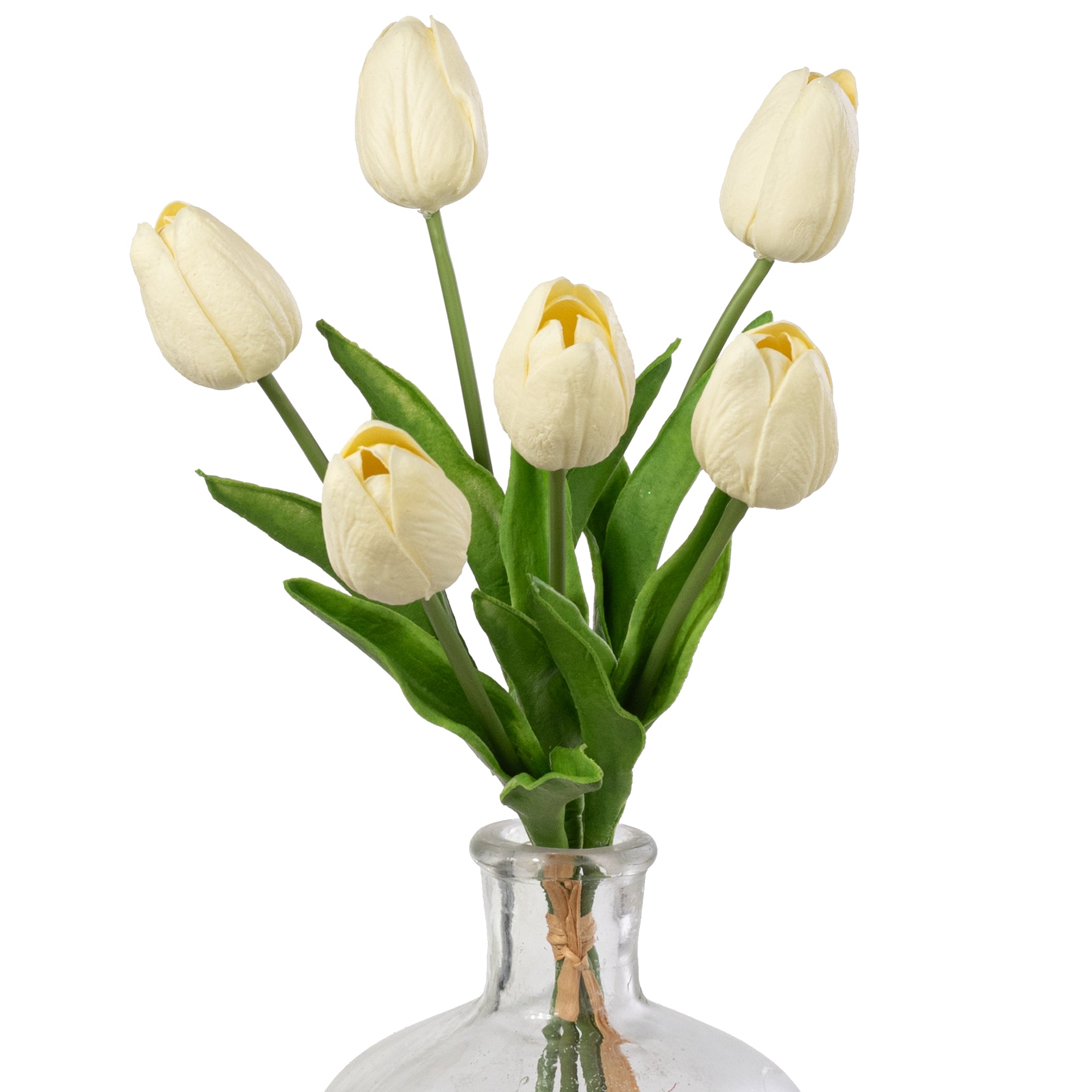 13" Large Soft Touch Tulip Bud Bundle: Cream (6)