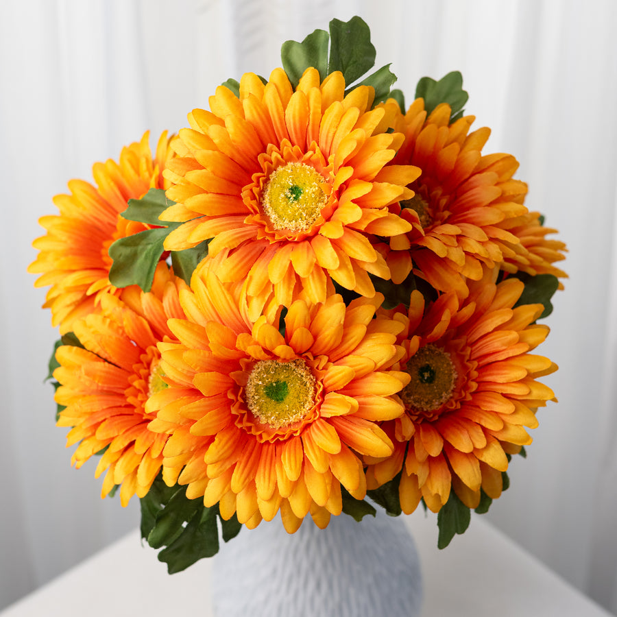 20" Satin Gerber Daisy Bush: Orange (7)