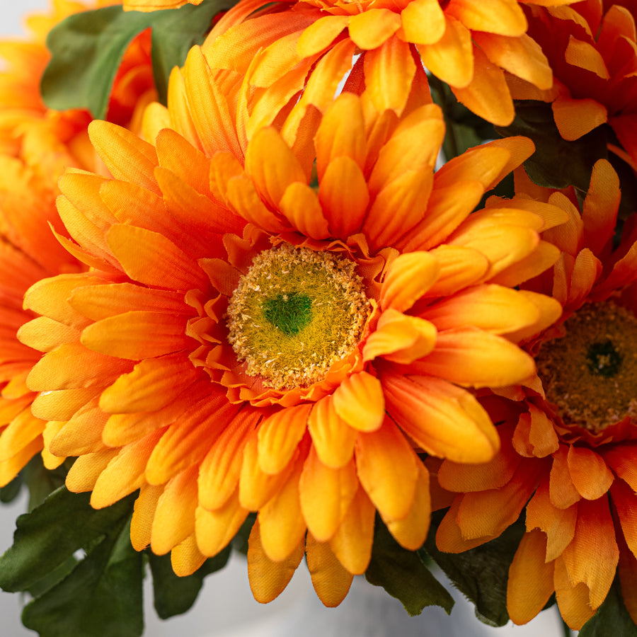 20" Satin Gerber Daisy Bush: Orange (7)